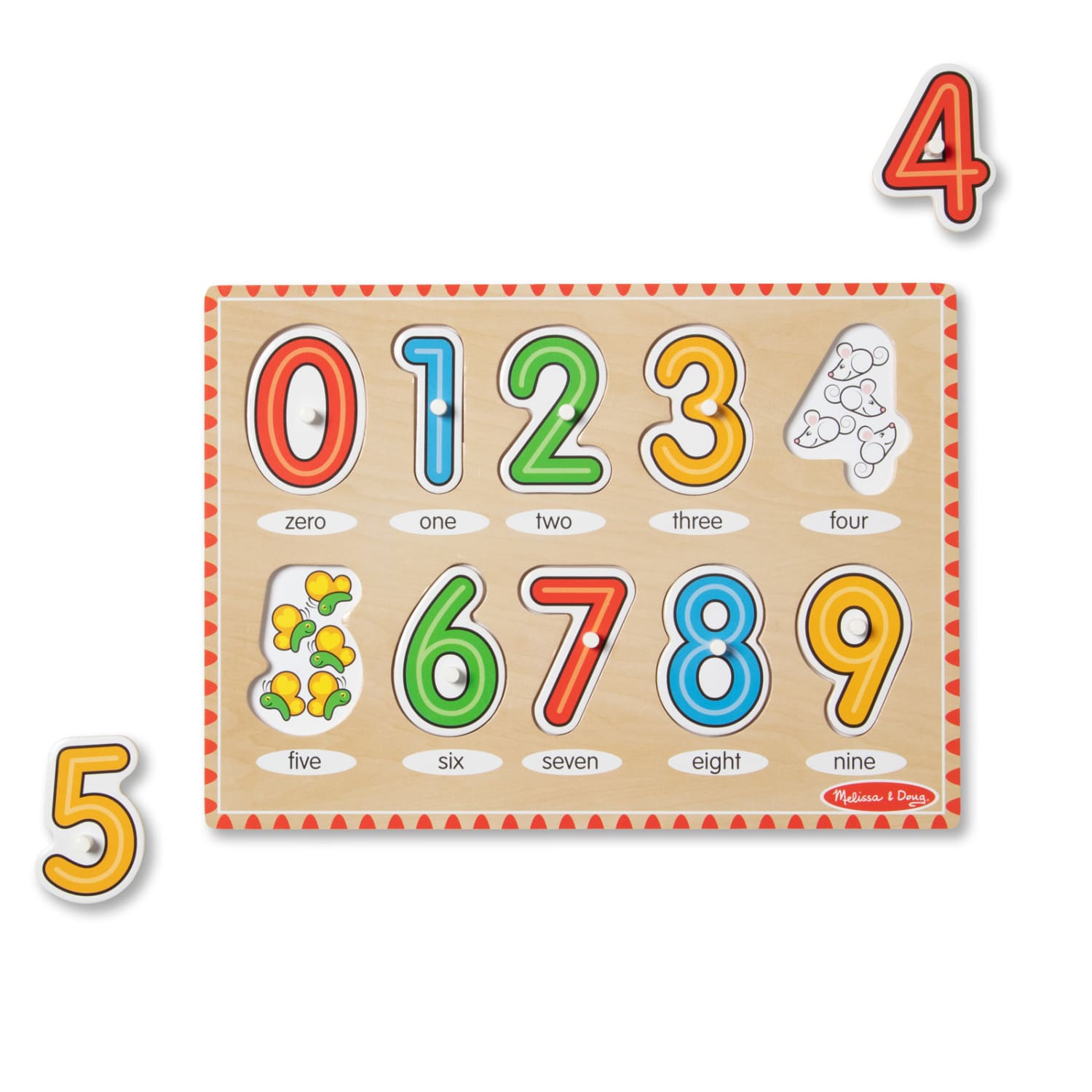 Melissa & Doug See-Inside Numbers Peg Puzzle, 10 Pieces - Image 5