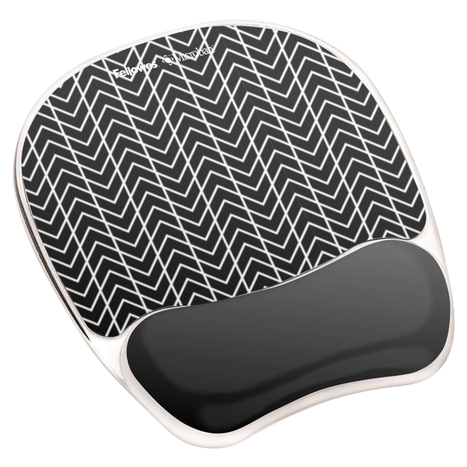 Fellowes Photo Gel Mouse Pad And Wrist Rest With Microban, Chevron Pattern - Image 3