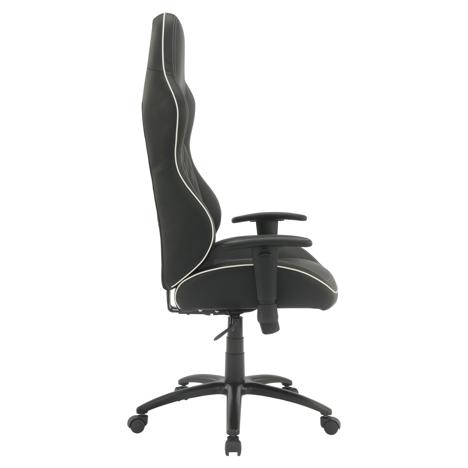 Office Star High Stakes Ergonomic Bonded Leather Computer Gaming Chair, Black/White - Image 3