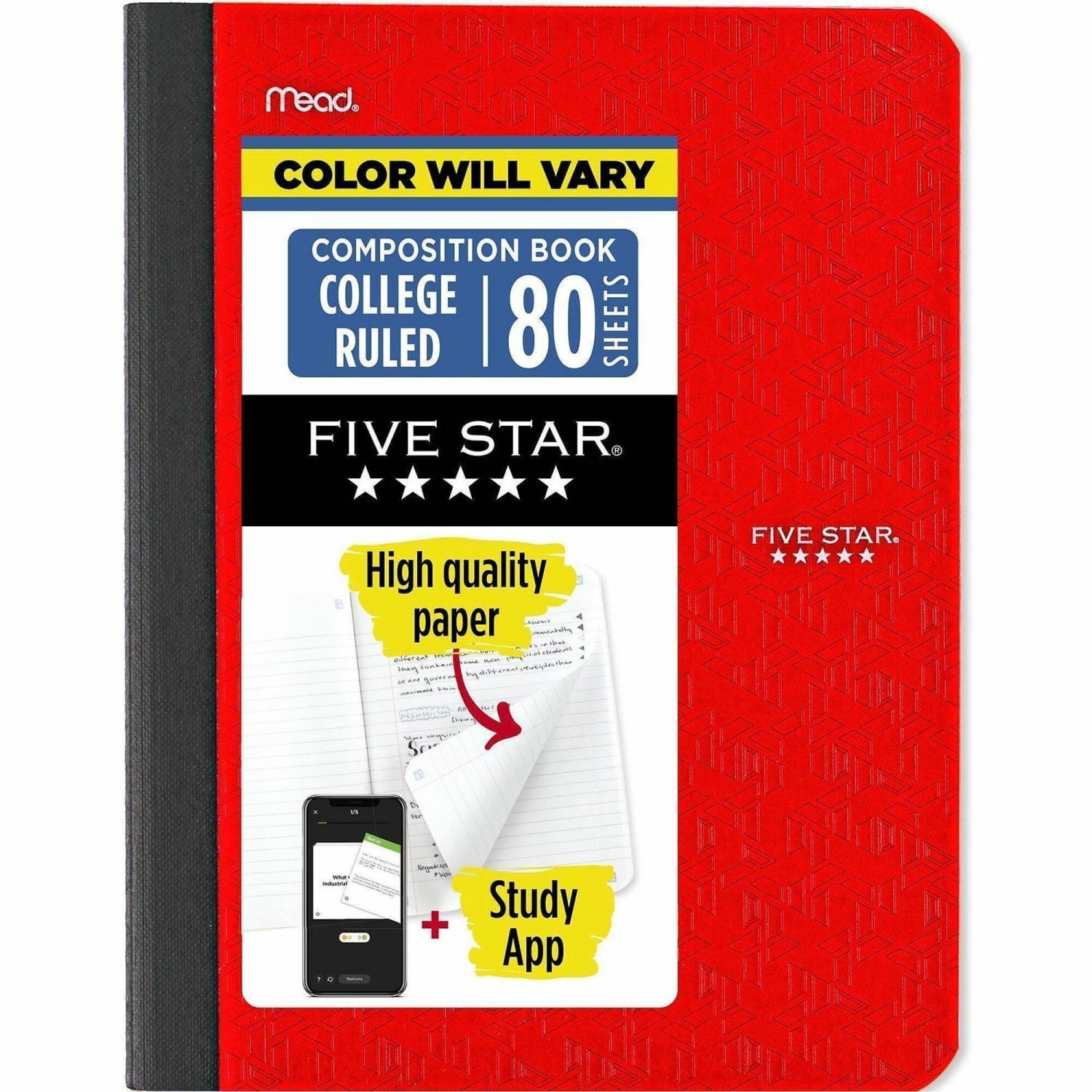 Mead College-ruled Composition Book - 80 Sheets - Sewn - Assorted Plastic Cover - 850065