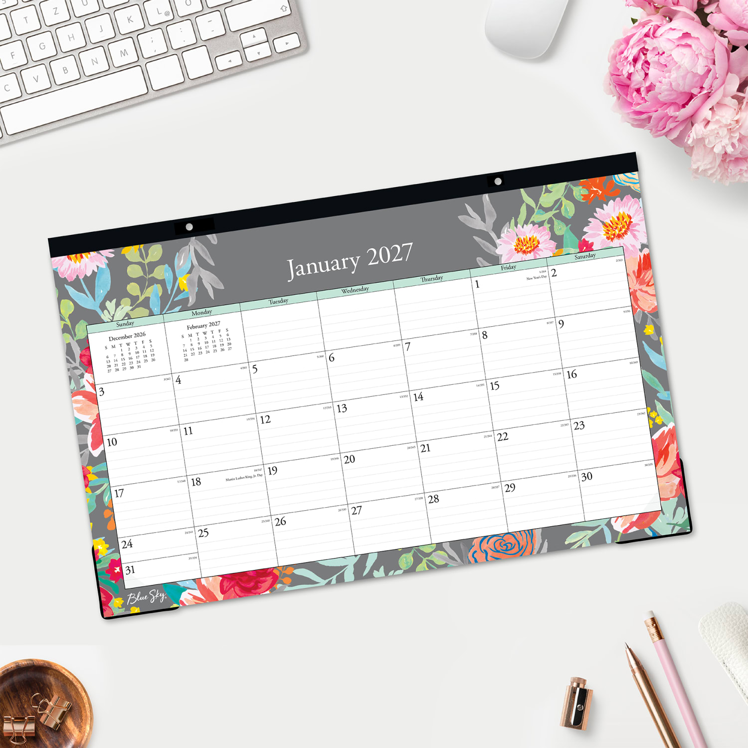 2027 Blue Sky Sophie Monthly Desk Pad Planning Calendar, 17x11, 0%, Sophie, Jan-Dec, RY27 - Image 4