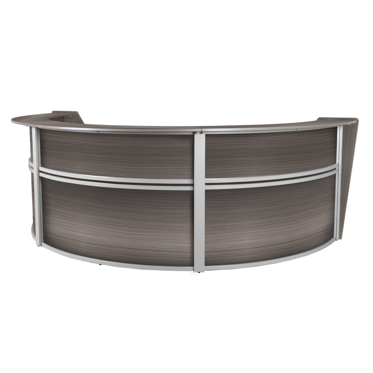 Regency Marque 144inW 3-Unit Curved Reception Desk Workstation, Gray - Image 5