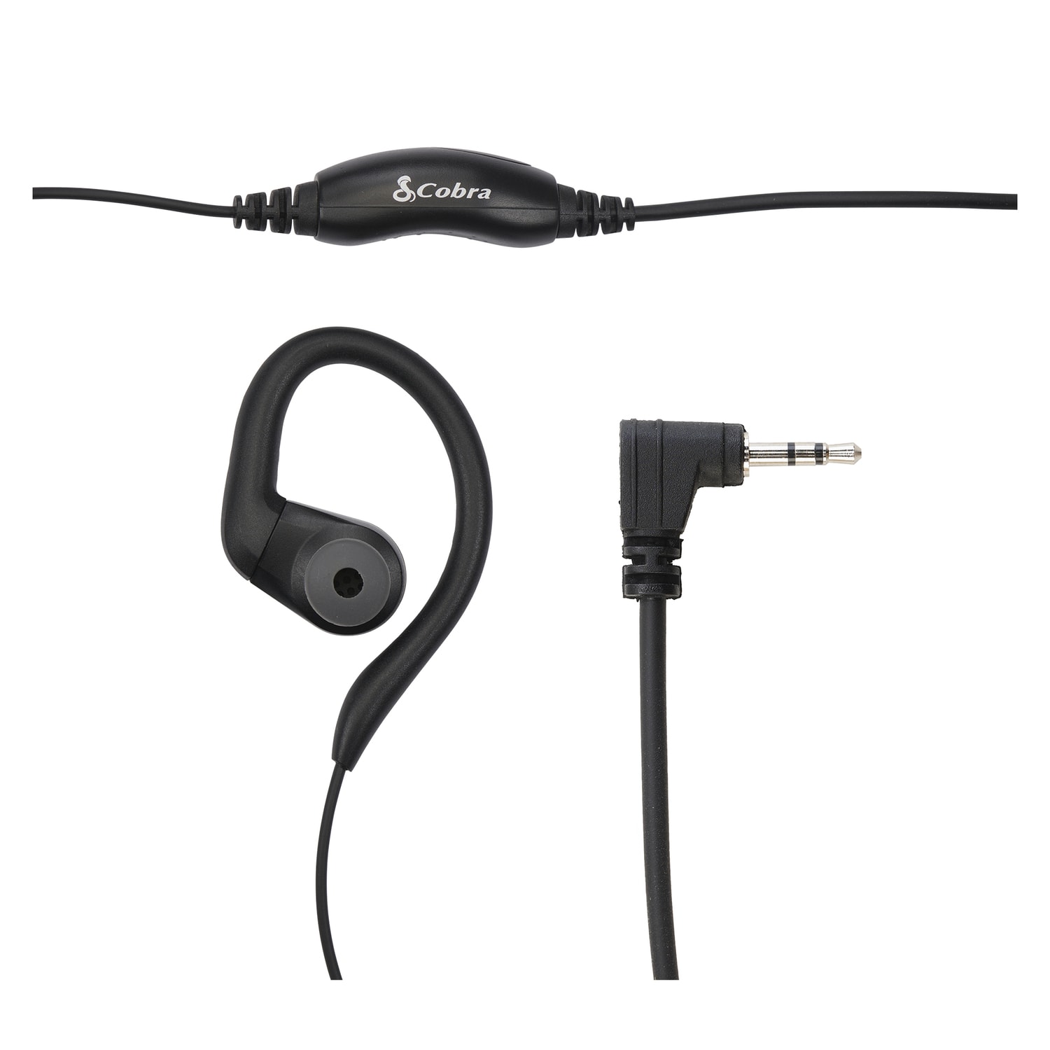 Cobra C-Style 2.5-mm Earloop-Wrap In-Ear Headset for Select Cobra GMRS, FRS PX650, RX, ACXT & TrailBlazer 2-Way Radios, Black