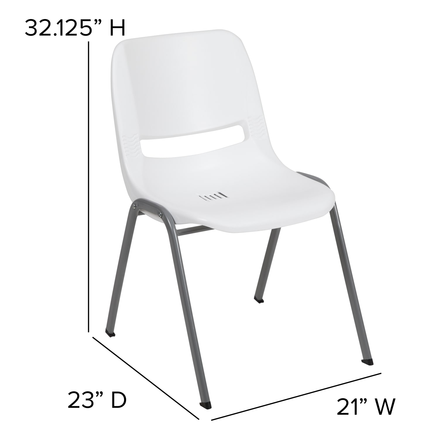 Flash Furniture HERCULES Series Ergonomic Shell Stack Chairs White Set Of 5 Chairs PopularChairscom