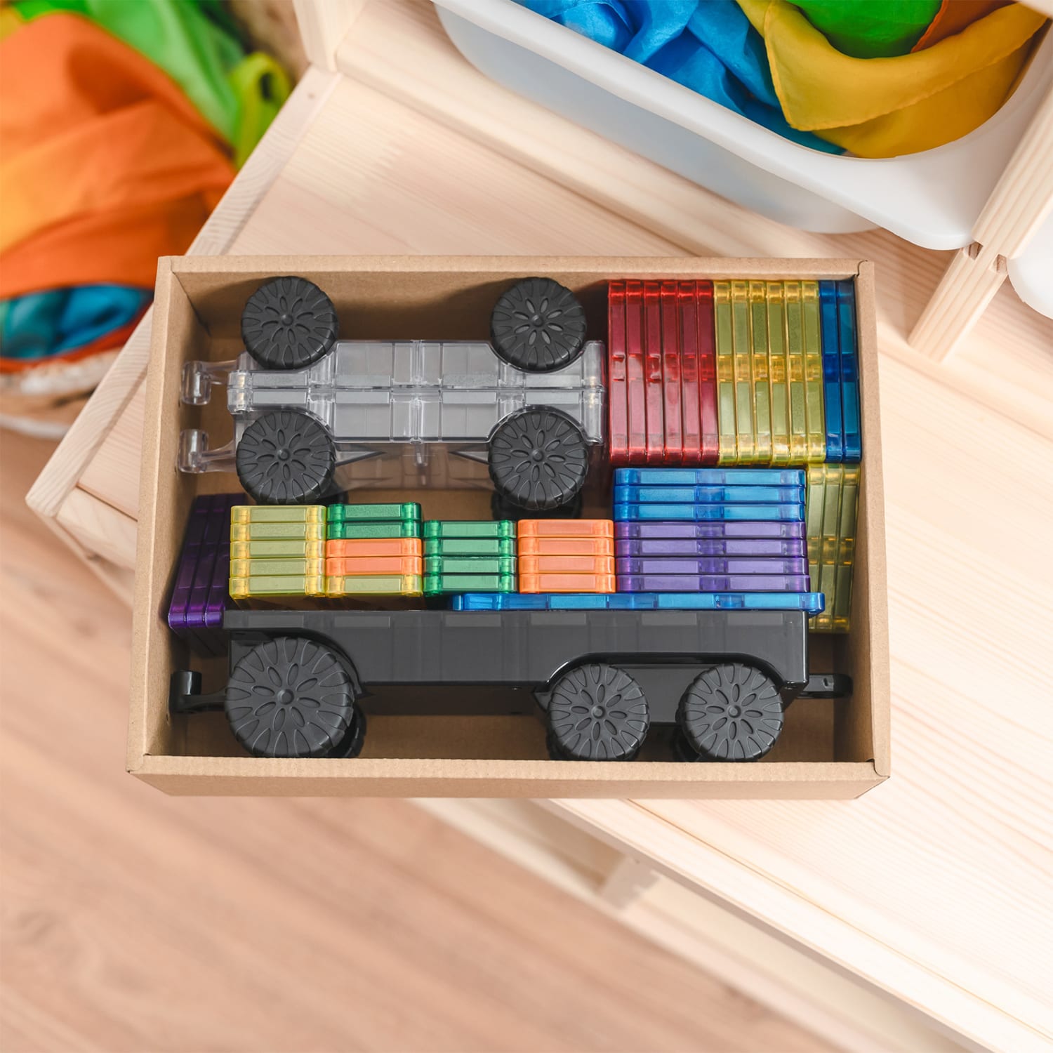 Connetix Magnetic Tiles Rainbow Transport Pack, 50 Pieces - Image 4