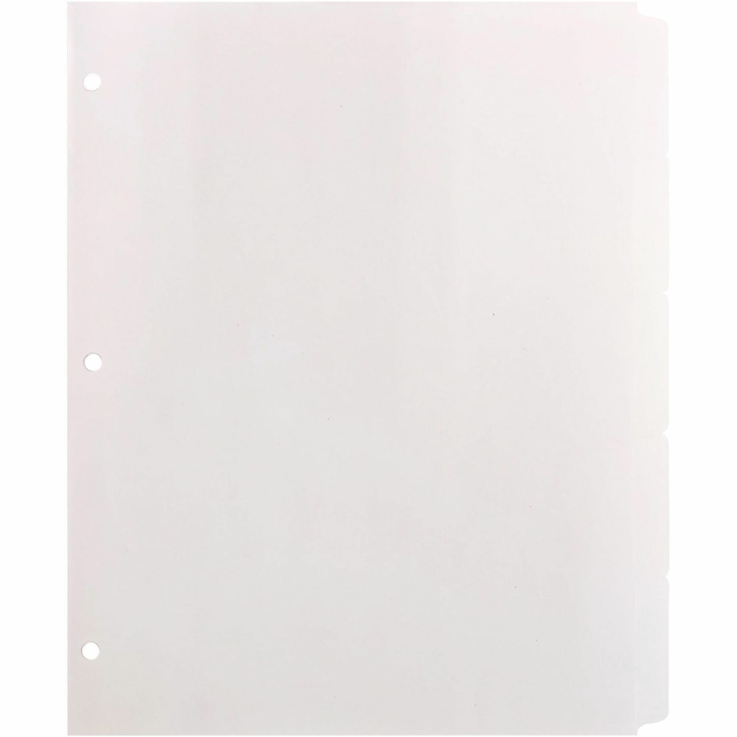 Business Source Reinforced Hole Punched Indexes - 5 Write-on Tab(s) - 5 Tab(s)/Set - 3 Hole Punched - 36683