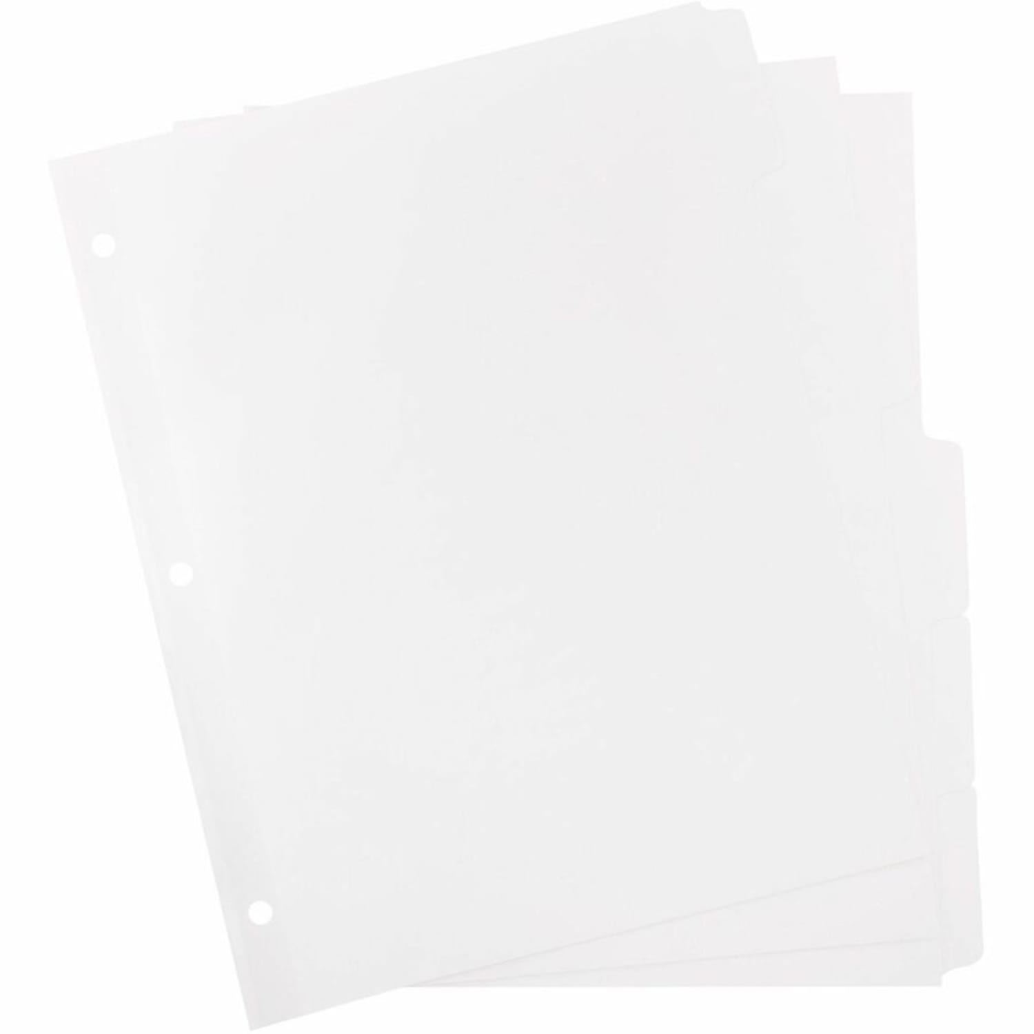 Business Source Reinforced Hole Punched Indexes - 5 Write-on Tab(s) - 5 Tab(s)/Set - 3 Hole Punched - White Divider - 100% Recycled - Non-laminated, Mylar Reinforcement - 36 / Box - Image 6