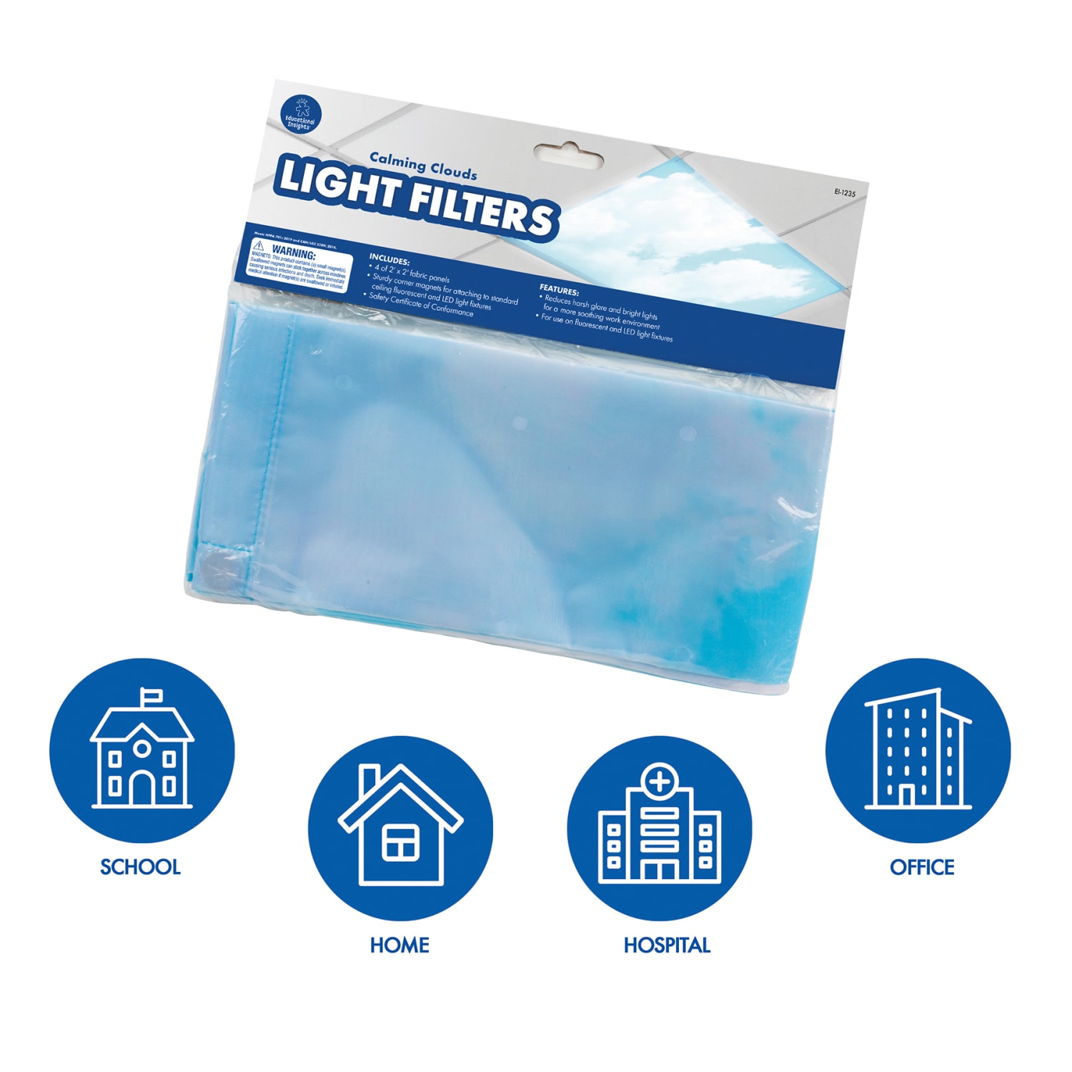 Educational Insights Classroom Light Filters, 2ft x 4ft, Clouds, Set Of 4 Filters - Image 6