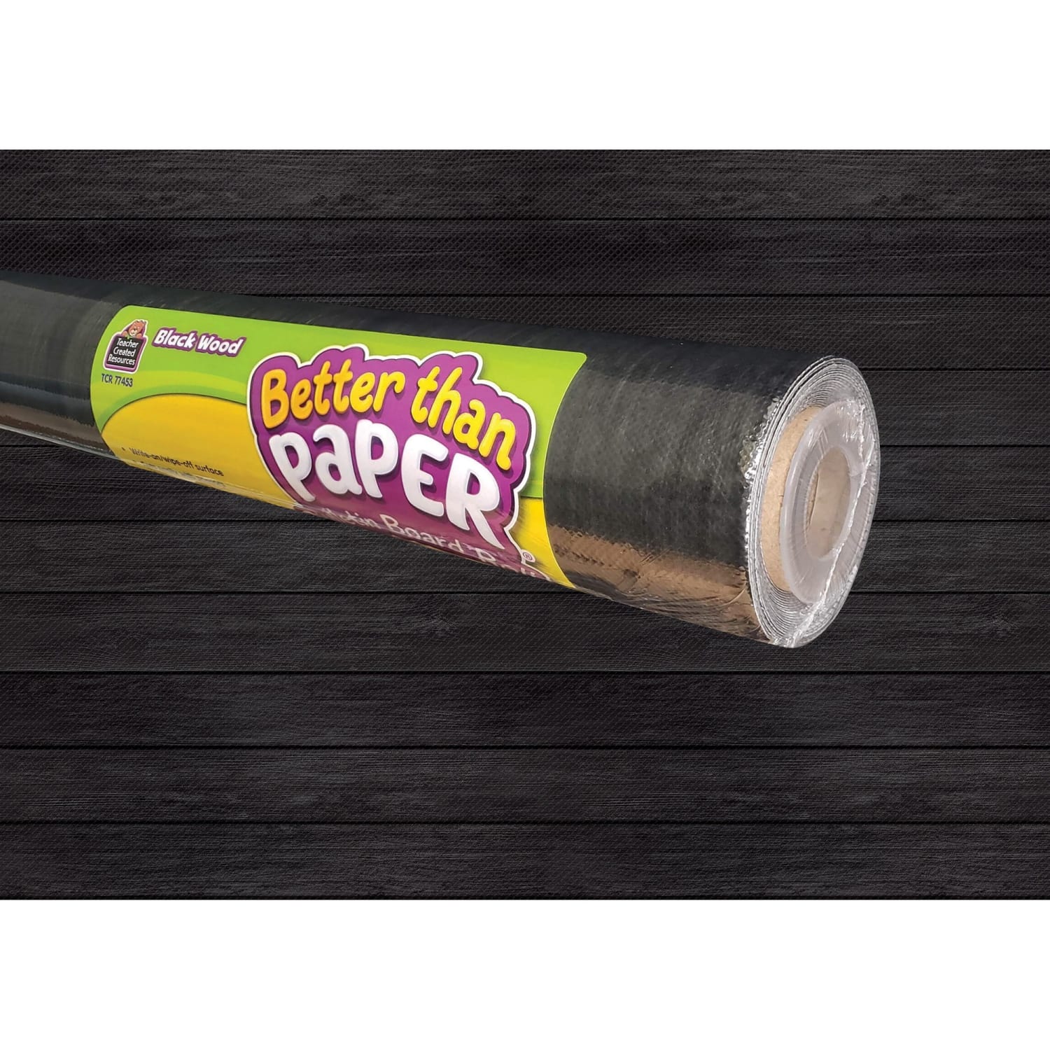 Teacher Created Resources Bulletin Board Roll - Bulletin Board, Poster, Student - 12 ft Height x 48in Width - Black Wood - Fabric - 1 Roll
