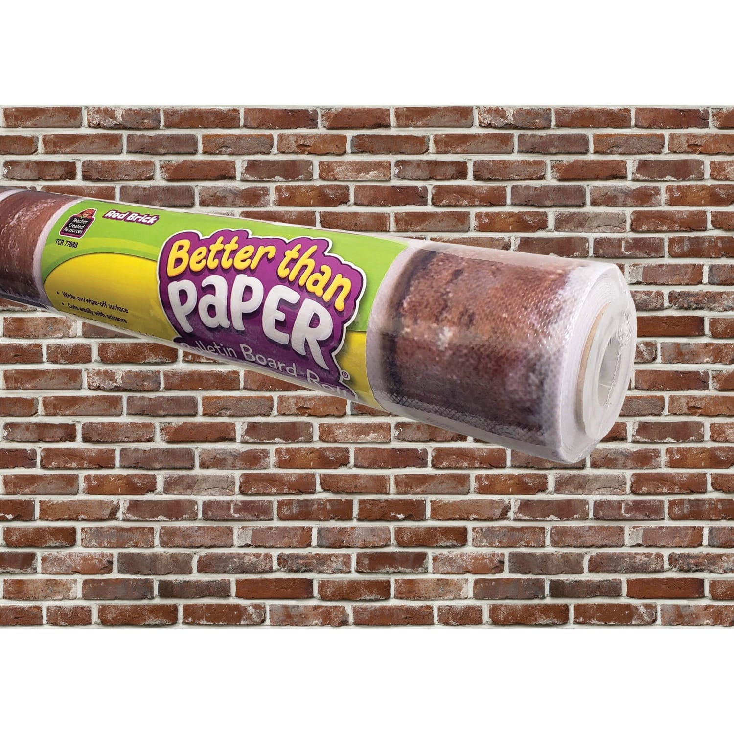 Teacher Created Resources Bulletin Board Roll - Bulletin Board, Poster, Student - 12 ft Height x 48in Width - Red Brick - Fabric - 1 Roll