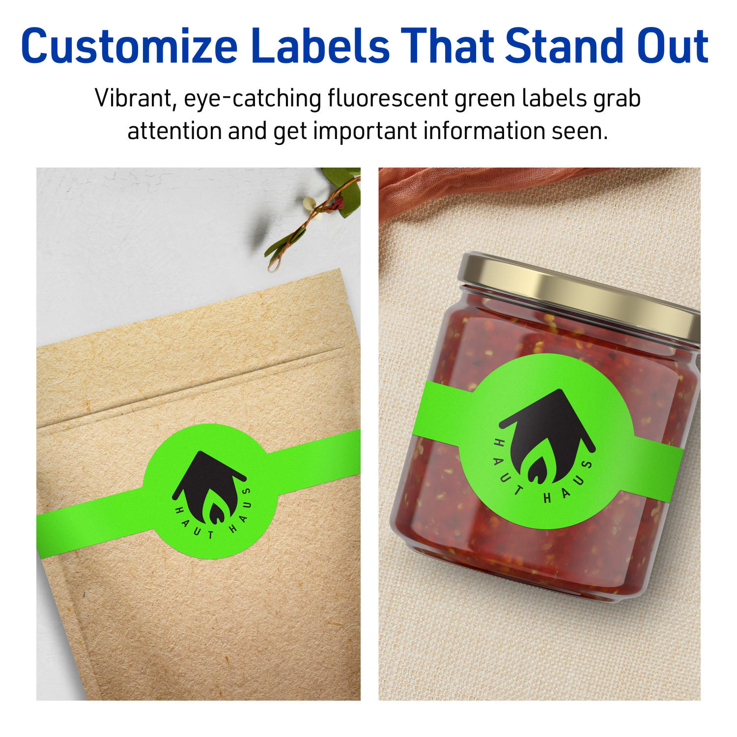 Avery Printable Labels With Sure Feed Technology, 94117-NGP10, Cigar, 2-3/8in x 8in, Matte Neon Green, Pack of 30 - Image 4