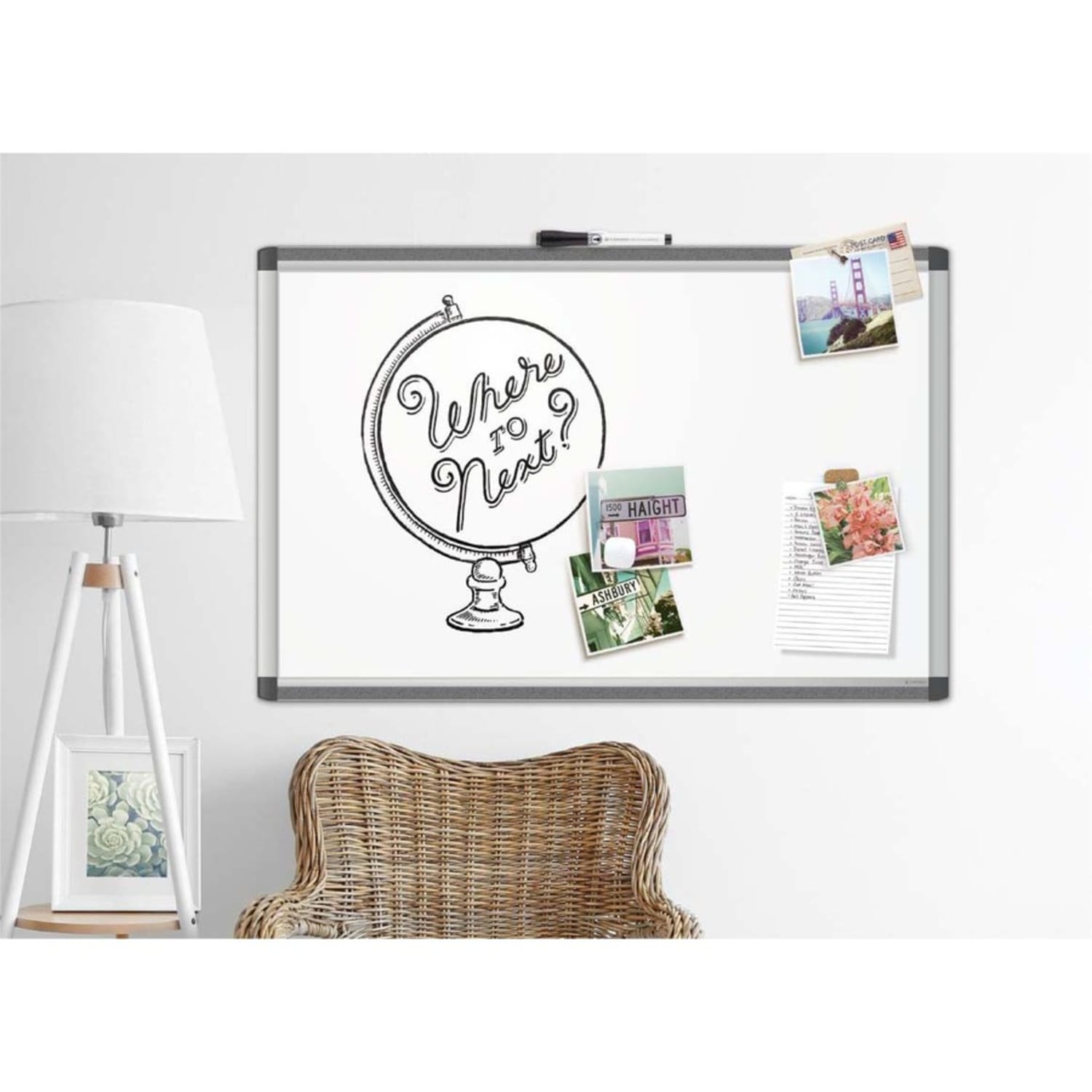 U Brands PINIT Magnetic Dry-Erase Board, 36in X 24in, Silver Aluminum Frame, Actual Size 35in X 23in (2805U00-01) - Image 3