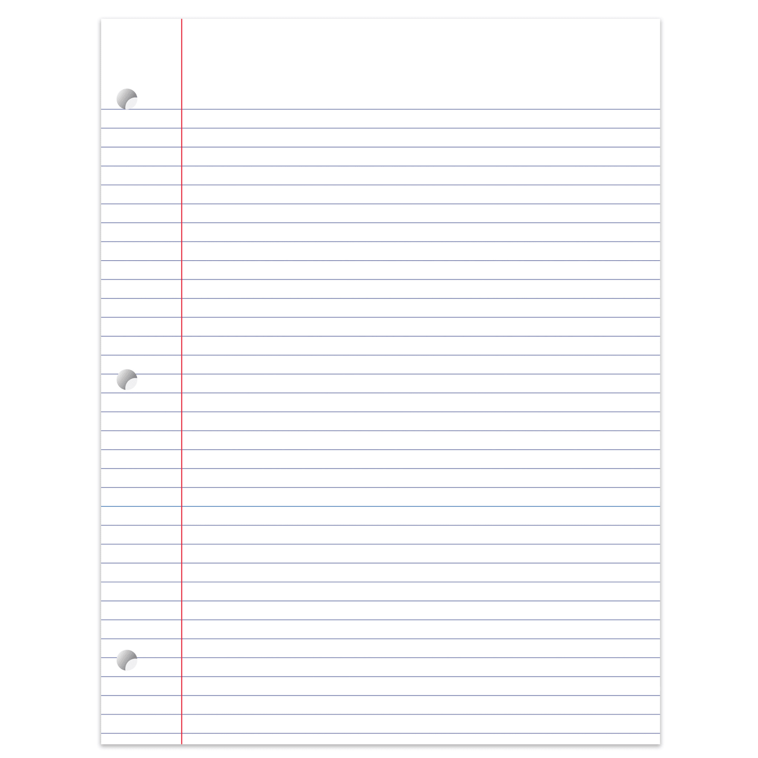 Office Depot Brand College-Ruled Notebook Filler Paper, 3-Hole Punched, 11in x 8 1/2in, 100 Sheets - Image 3