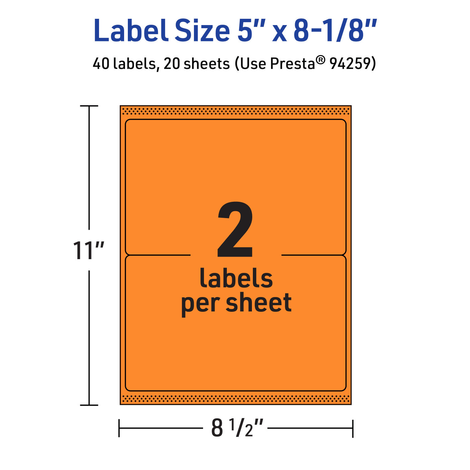 Avery Printable Labels With Sure Feed Technology, 94259-BOP20, Rectangle, 5in x 8-1/8in, Matte Bright Orange, Pack of 40 - Image 6