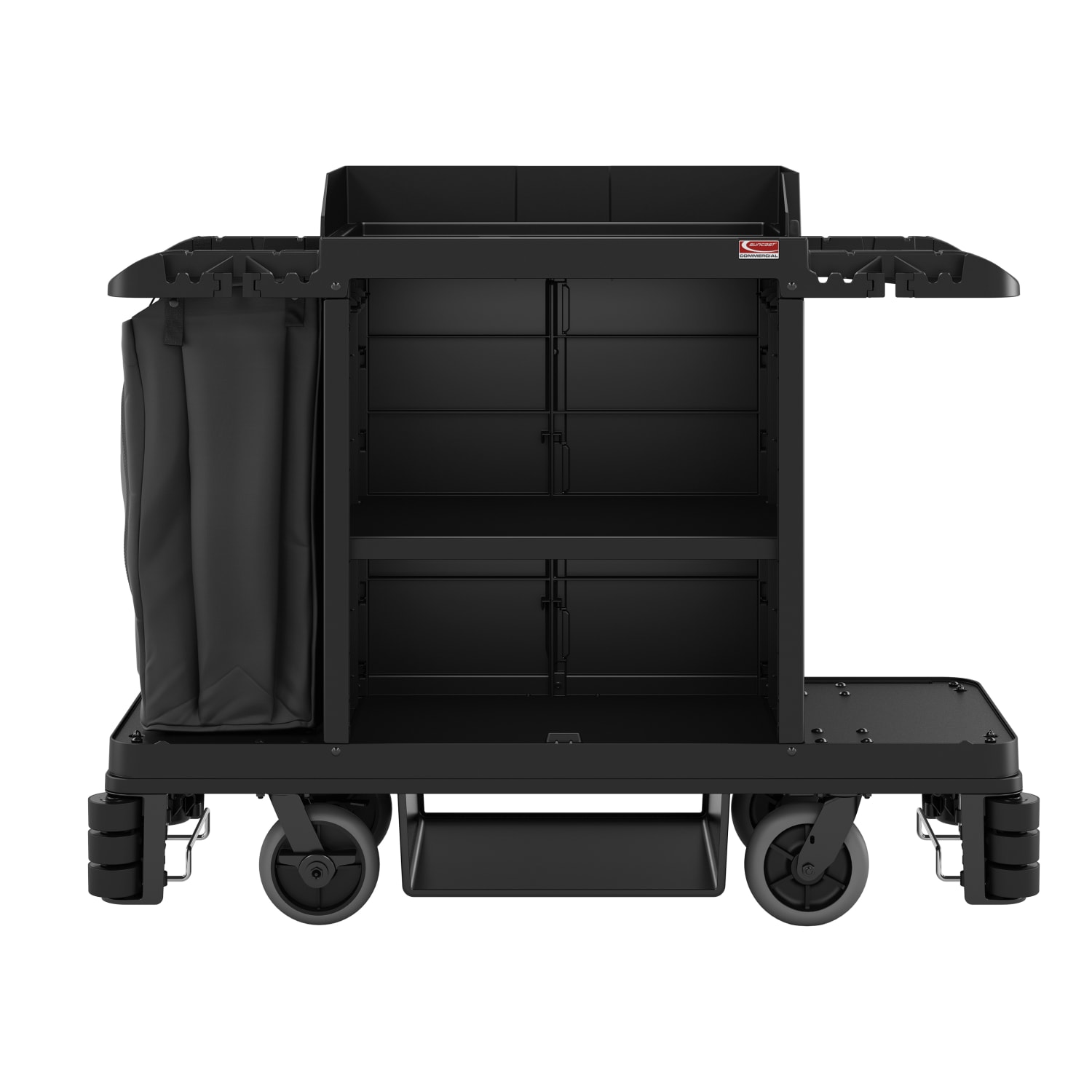 Suncast Commercial Housekeeping Cart, Premium, 49-3/4in x 24in, Black - Image 3