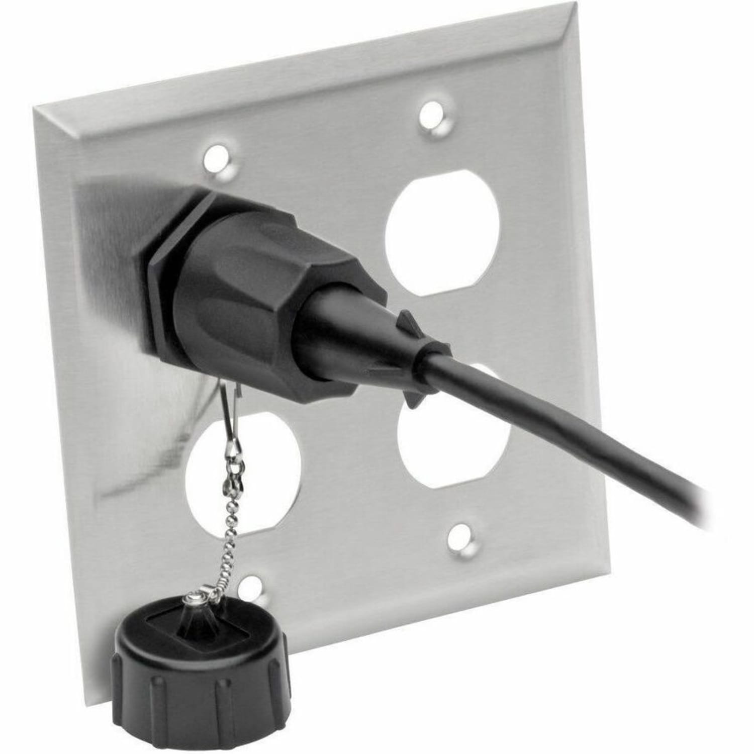 Eaton Tripp Lite Series RJ45 Bulkhead Wall Plate 4 Cutouts Industrial Metal Single Gang - Faceplate - N206FP04IND - Image 4