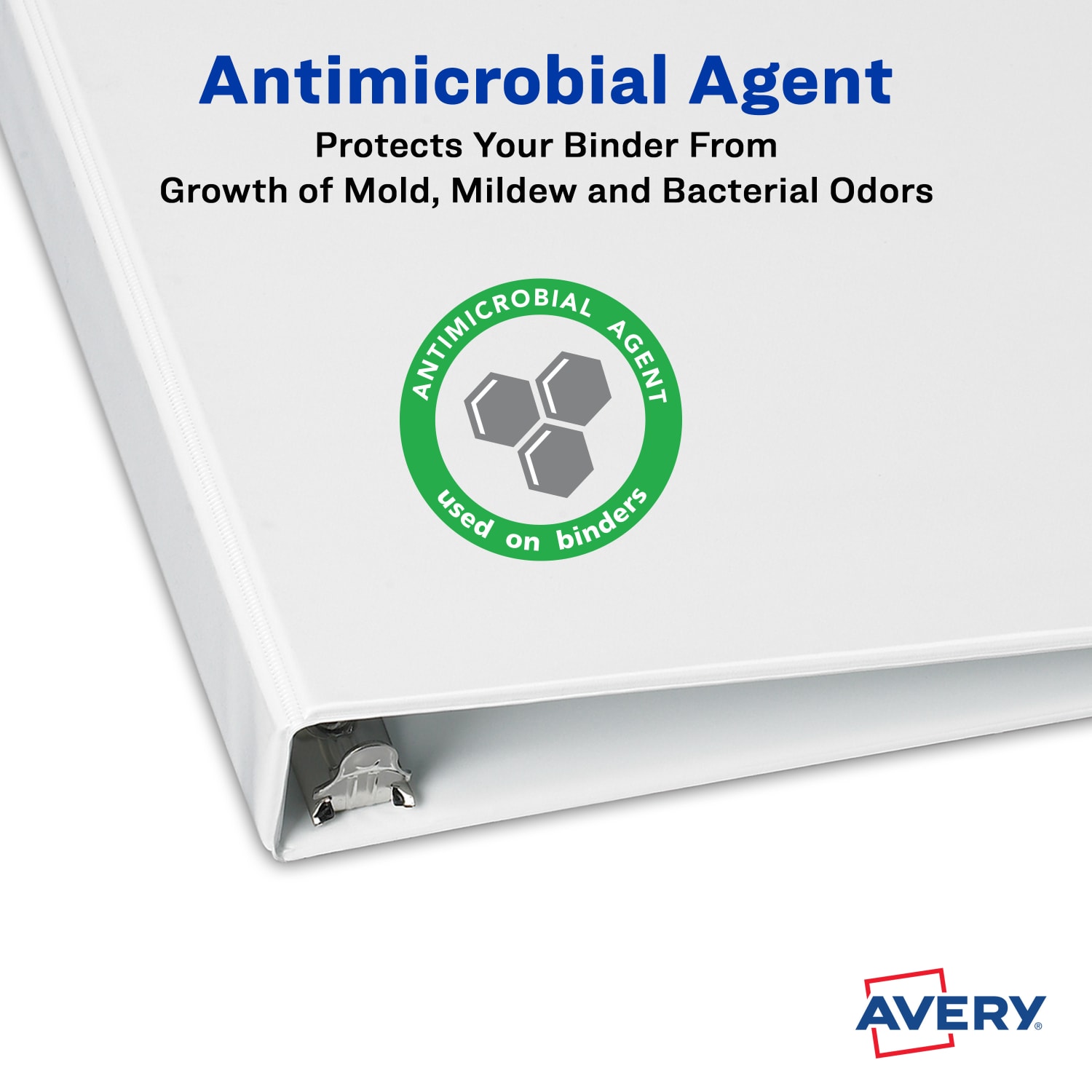 Avery TouchGuard Protection View 3 Ring Binder, 1in Slant Rings, White With Clear View Cover, 1 Binder - Image 4