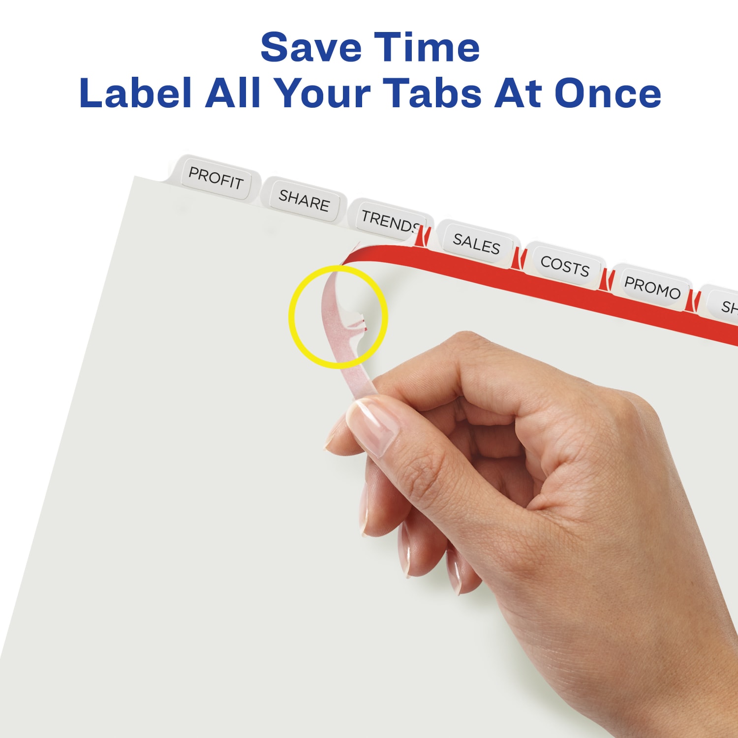 Avery Customizable Index Maker Dividers For 3 Ring Binder, Easy Print & Apply Clear Label Strip, 8 Tab, White, 1 Set - Image 5