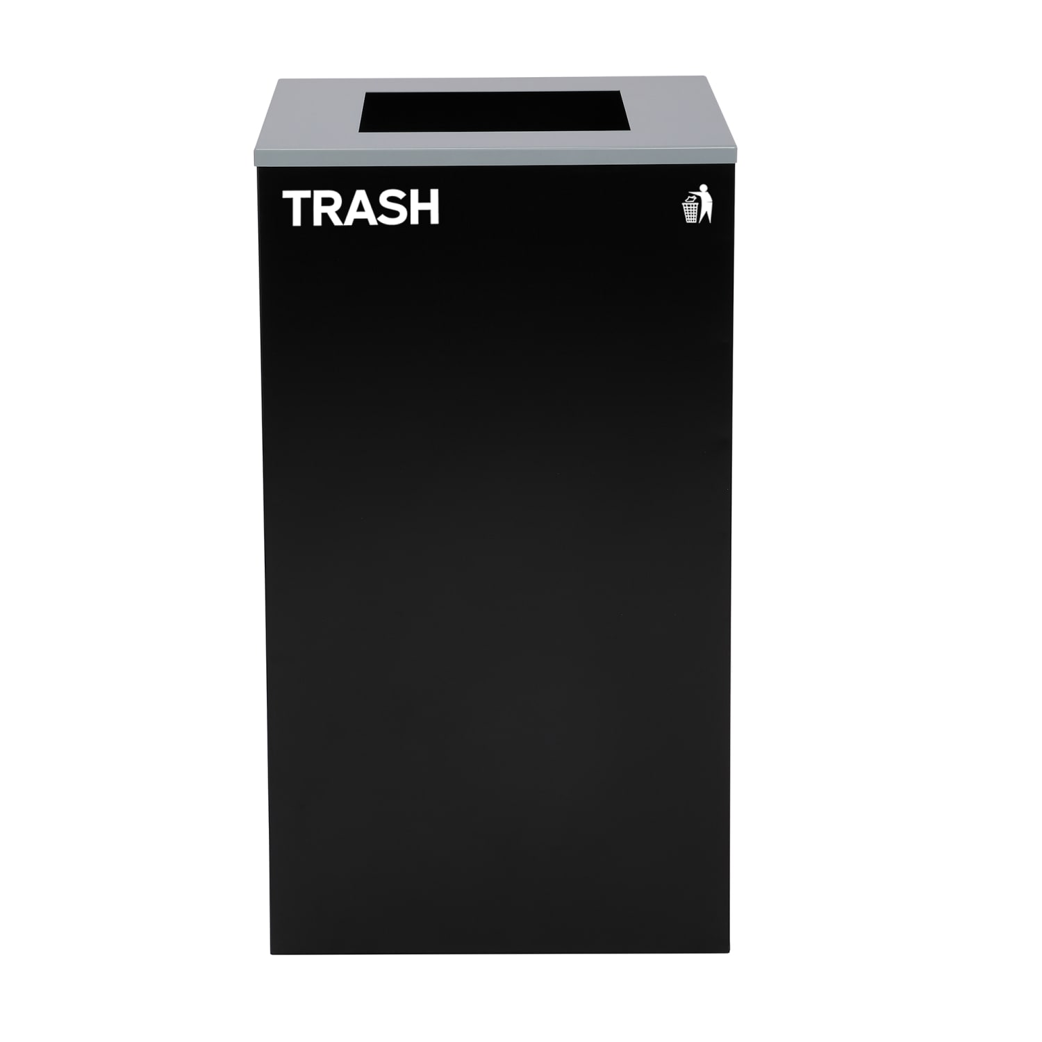 Alpine Industries Stainless-Steel Open Top Mixed Recycling And Trash Can Set With Square And Mixed Lids, 29 Gallons, 30inH x 16-15/16inW x 16-15/16inD, Black/Blue, Set Of 2 Trash Cans - Image 5