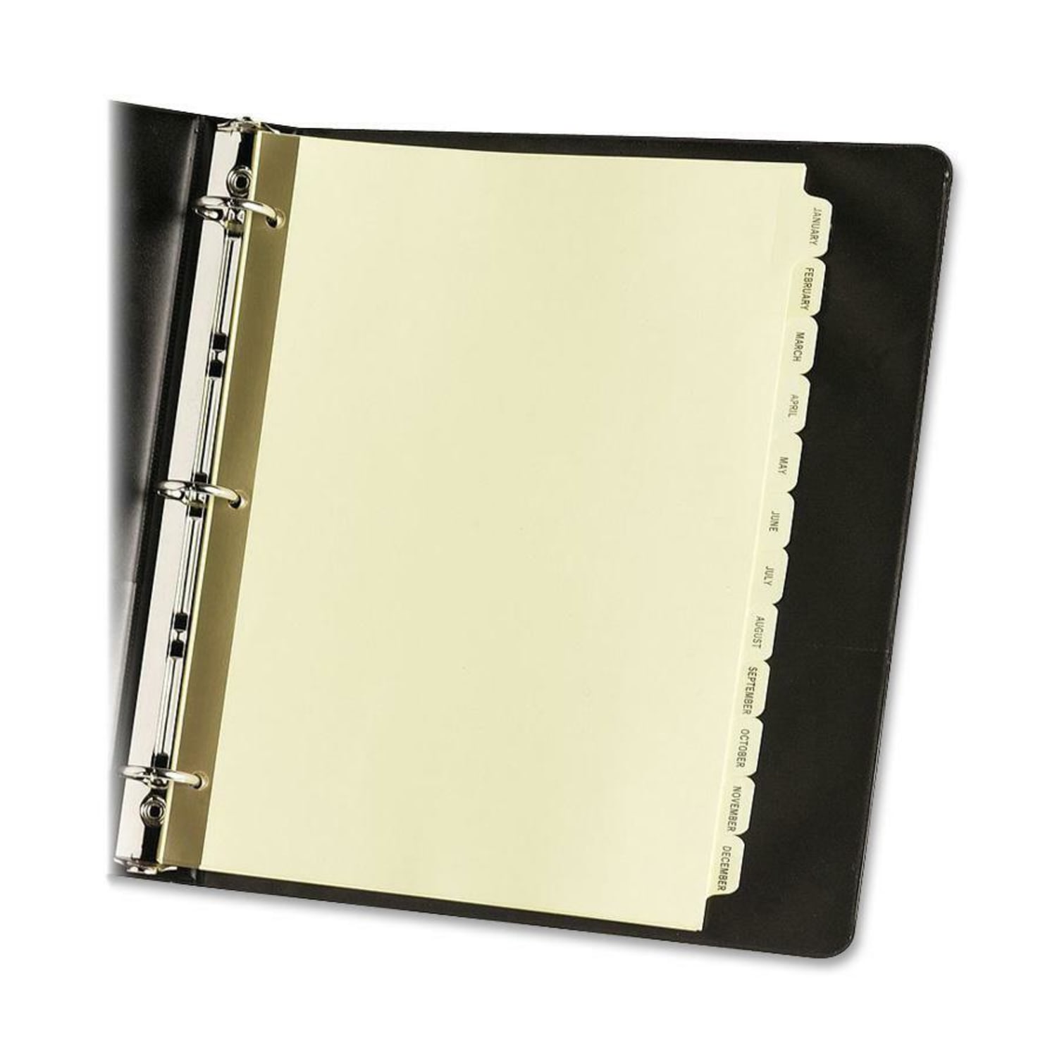 Avery Preprinted Laminated Tab Dividers, Gold Reinforced Binding Edge, Jan-Dec Tabs, 8 1/2in x 11in, 1 Set - Image 4
