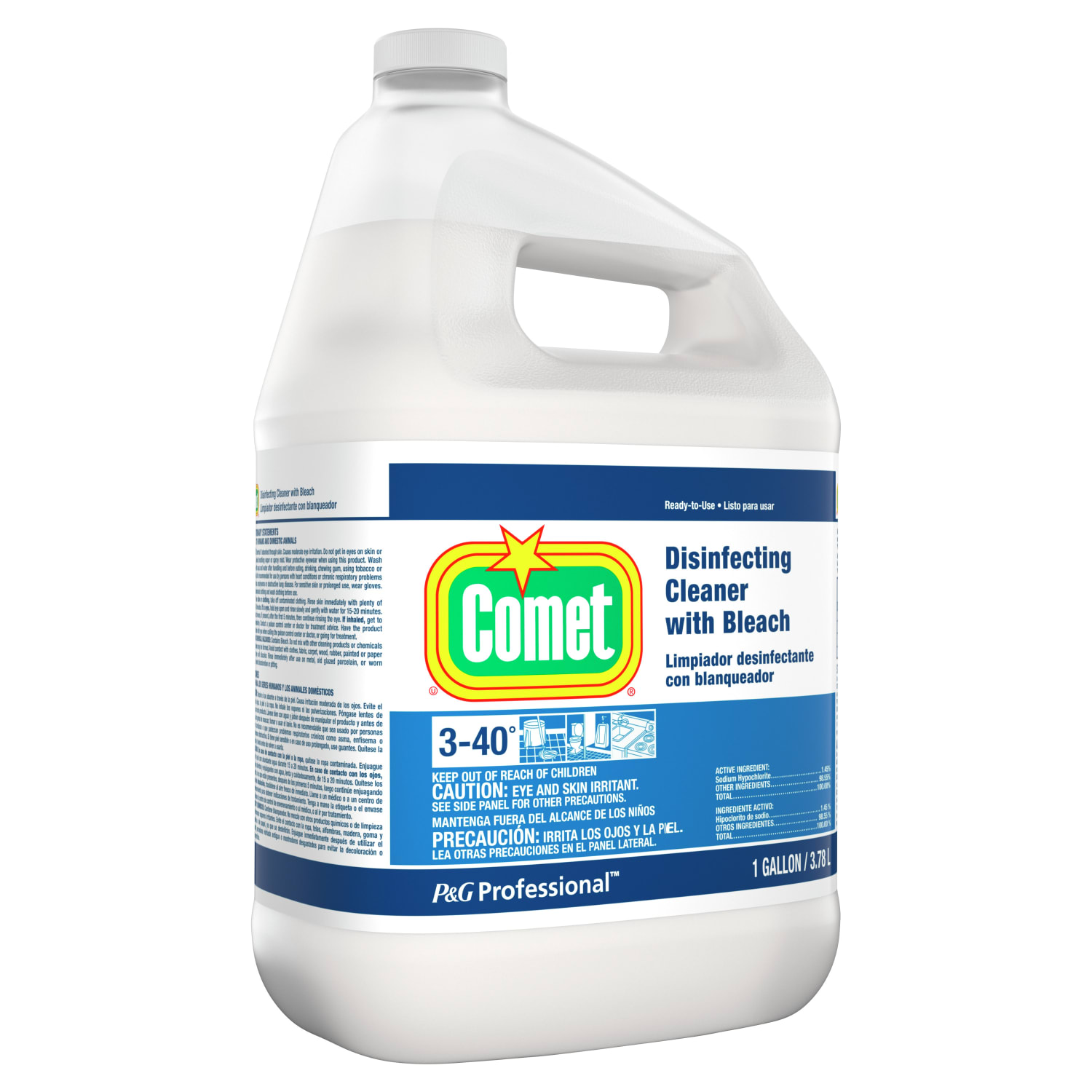 Comet With Bleach Refill, Disinfectant Cleaner, 1 Gallon - Image 3