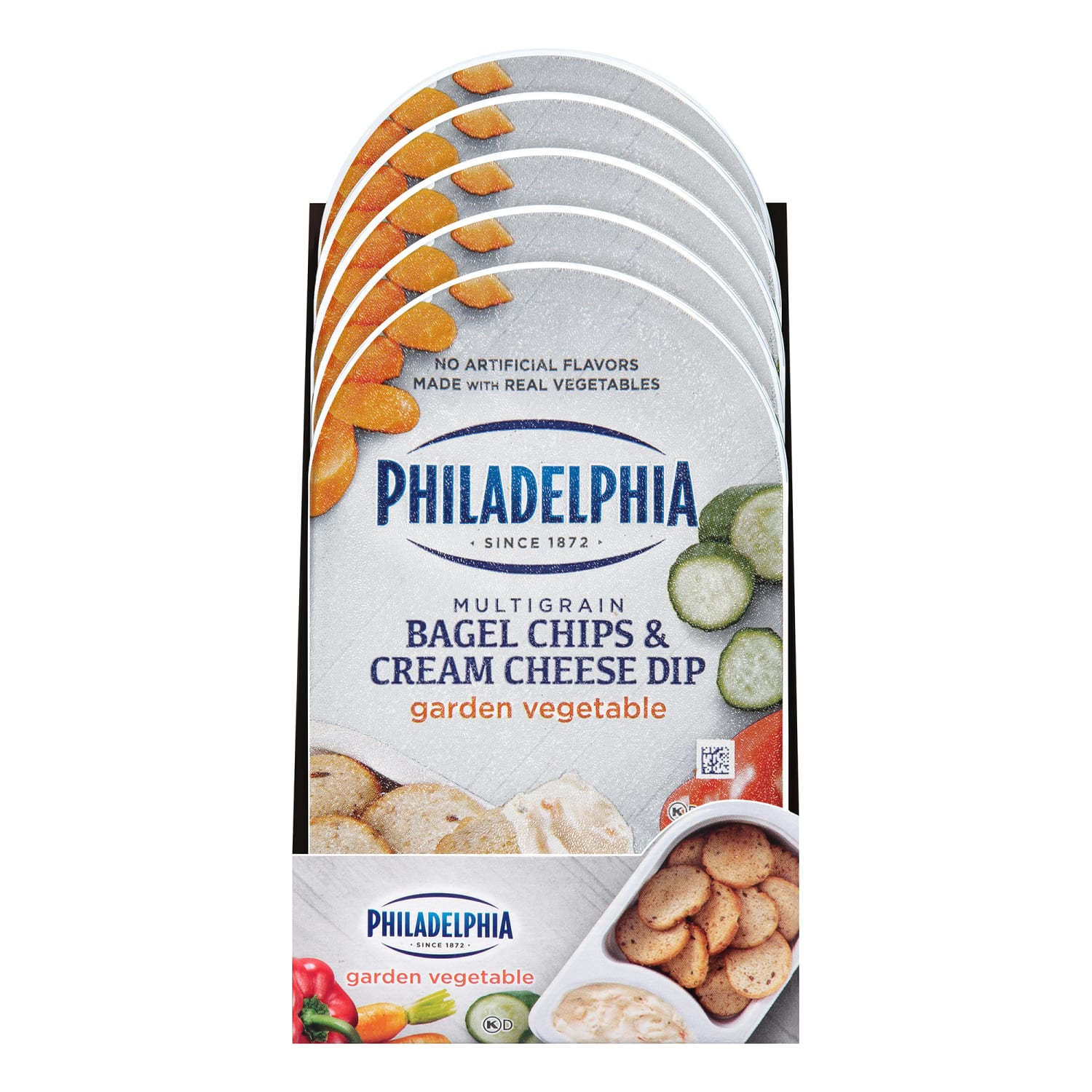 Philadelphia Multigrain Bagel Chips And Garden Vegetable Cream Cheese Trays, 2.5 Oz, Pack Of 5 Trays - Image 3