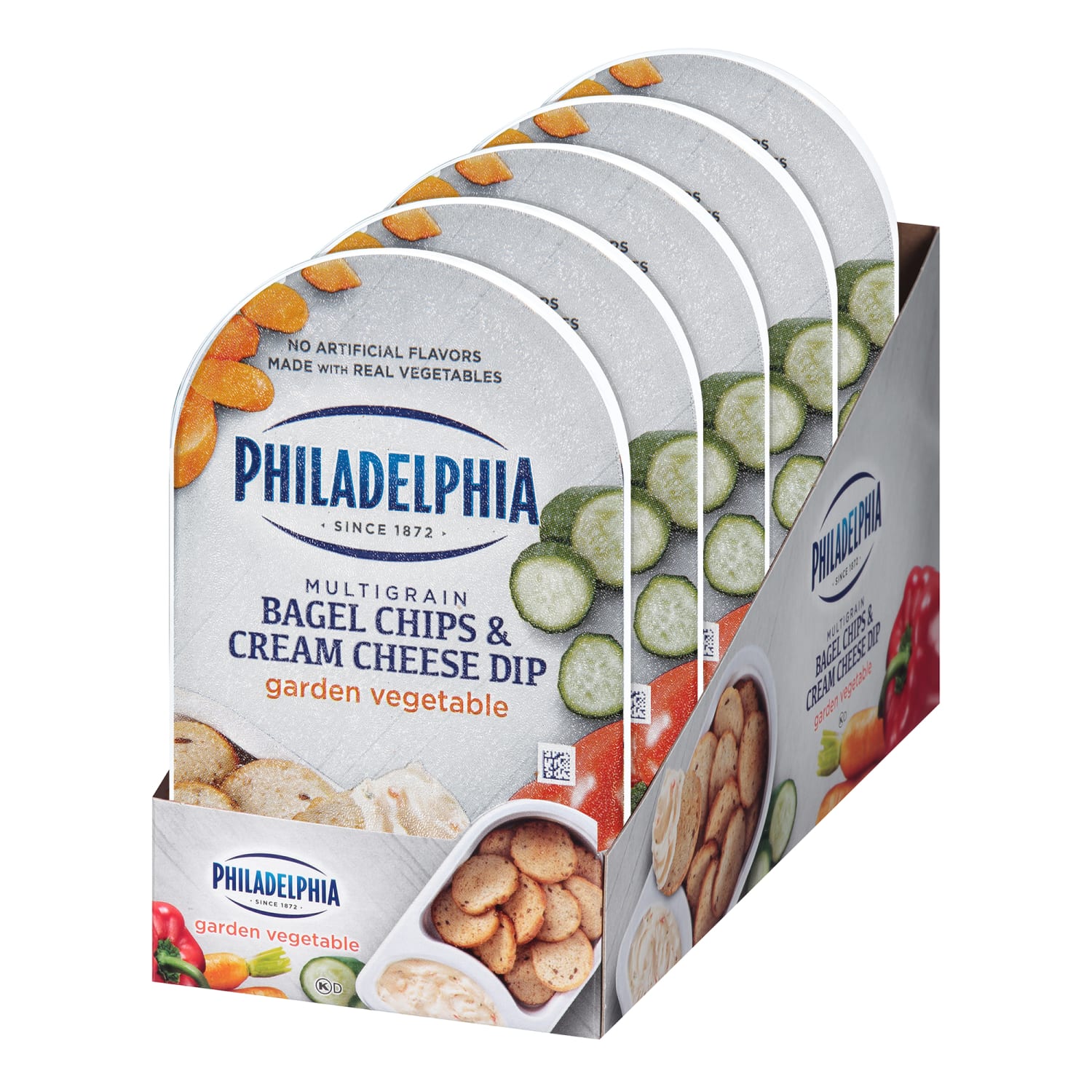 Philadelphia Multigrain Bagel Chips And Garden Vegetable Cream Cheese Trays, 2.5 Oz, Pack Of 5 Trays - Image 5
