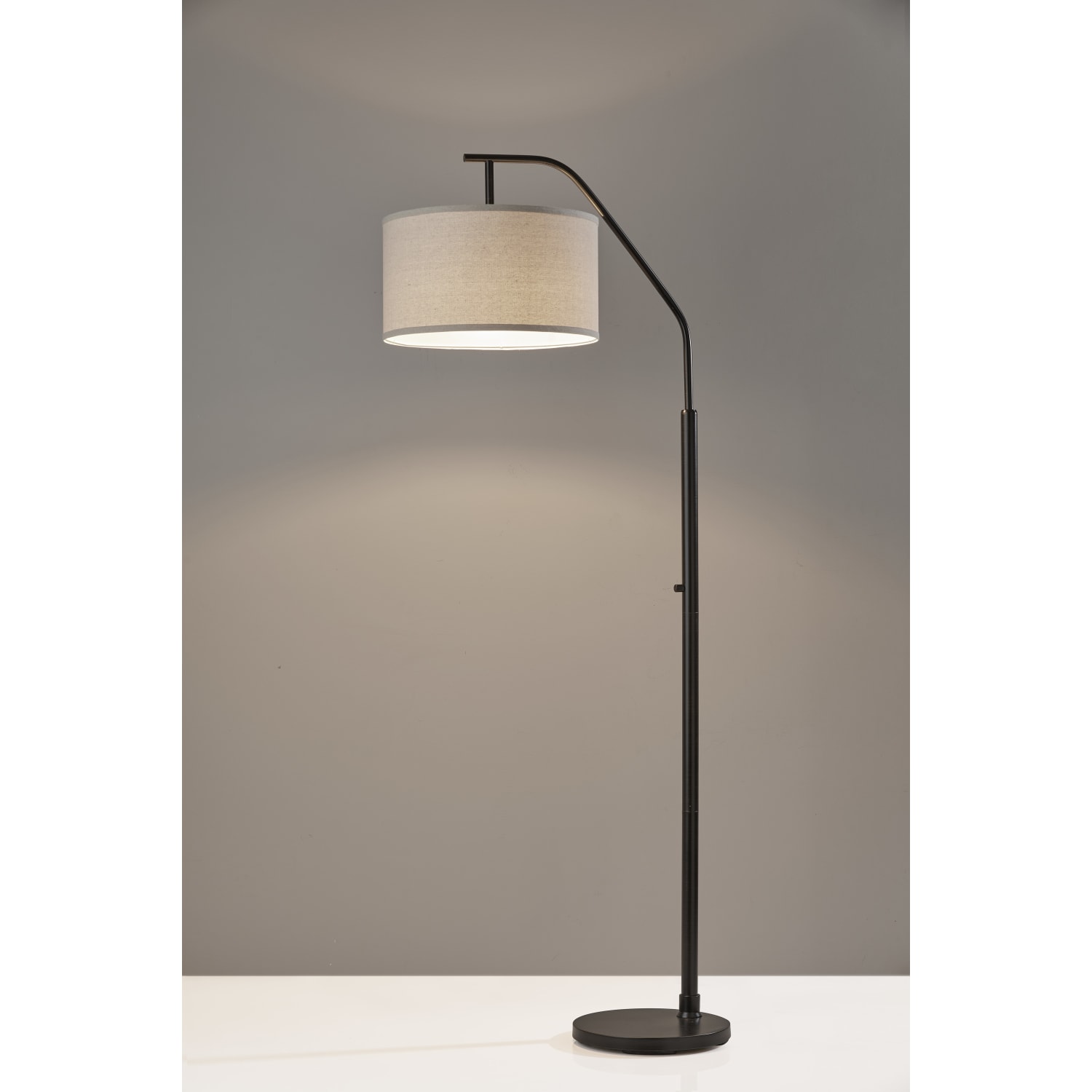 Adesso Simplee Max Floor Lamp, 66inH, Oatmeal Shade/Black Base - Image 3