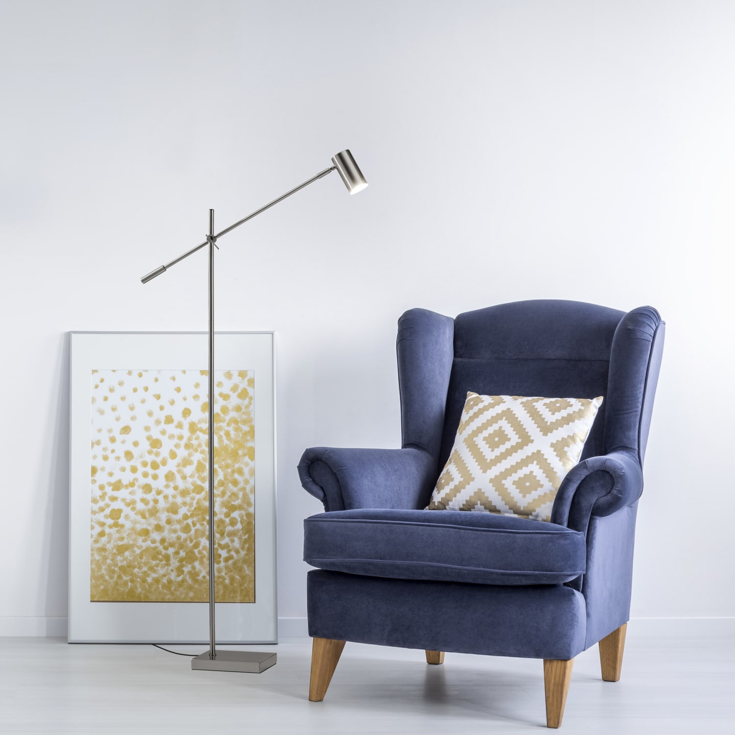 Adesso Collette LED Floor Lamp, 63inH, Brushed Steel - Image 4