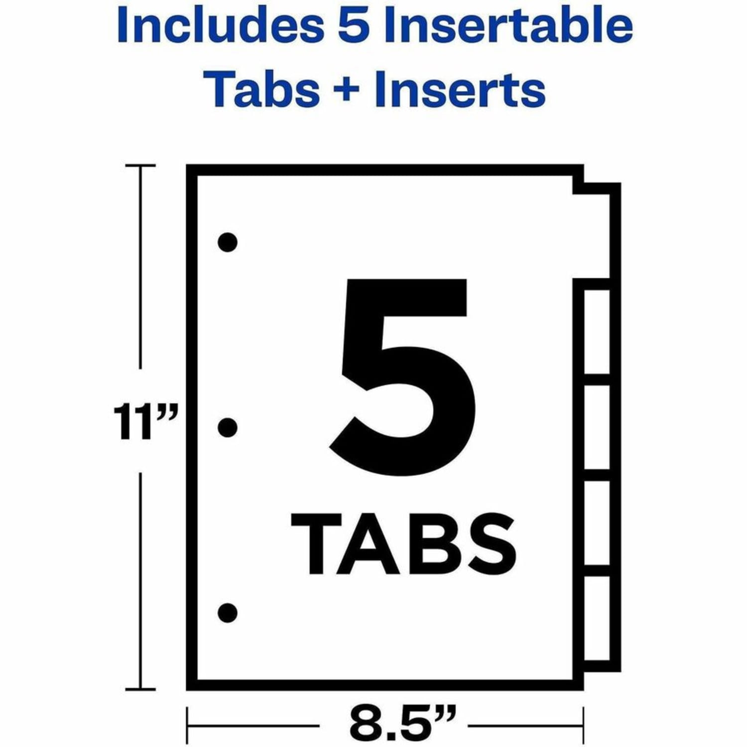 Avery Big Tab Insertable Dividers Gold Reinforced Edge, White/Multicolor, 5-Tab - Image 6