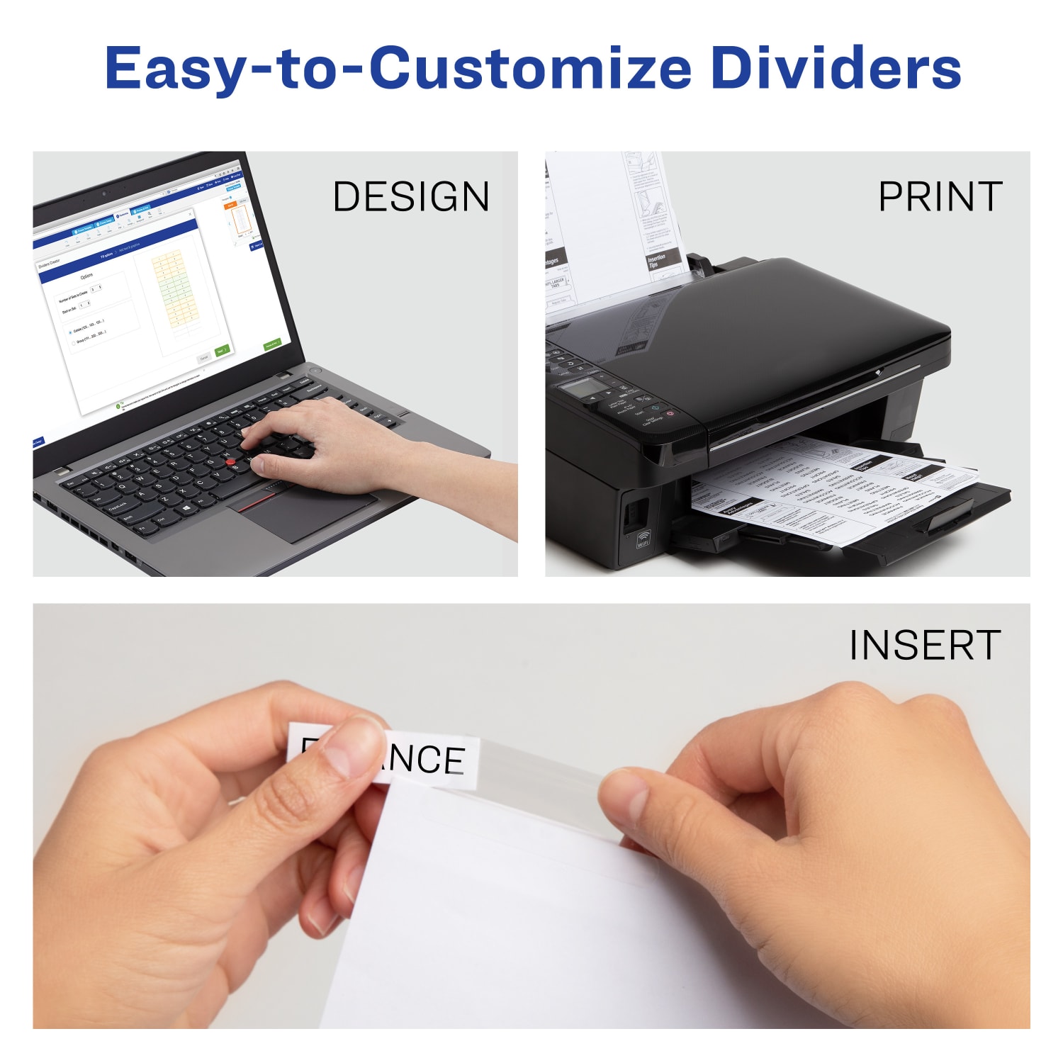 Avery Big Tab Insertable Dividers Gold Reinforced Edge, White/Clear, 8-Tab - Image 3