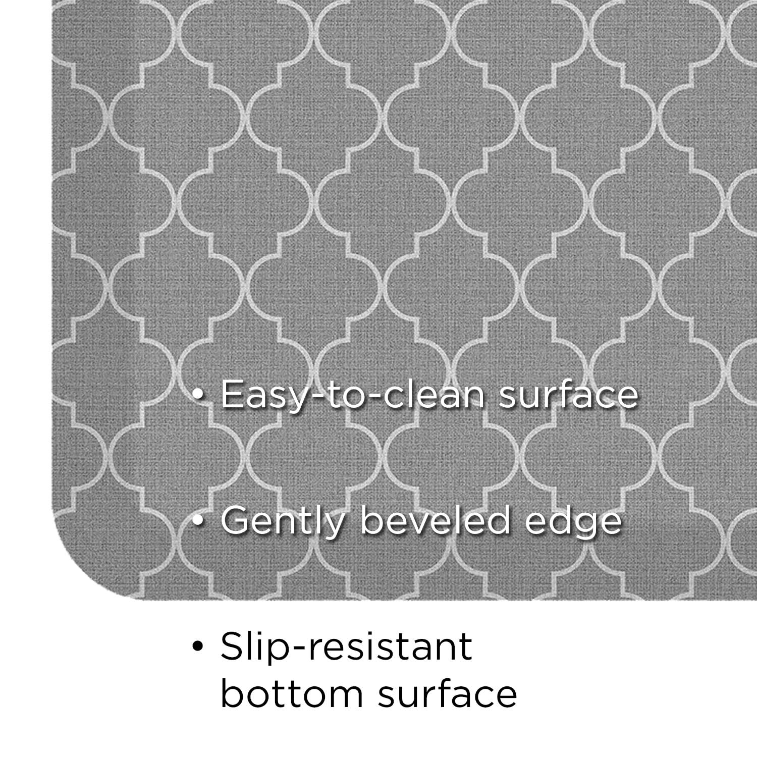 GelPro Designer Comfort Polyurethane Anti-Fatigue Floor Mat For Hard Flooring, 20in x 72in, Trellis Gray - Image 4