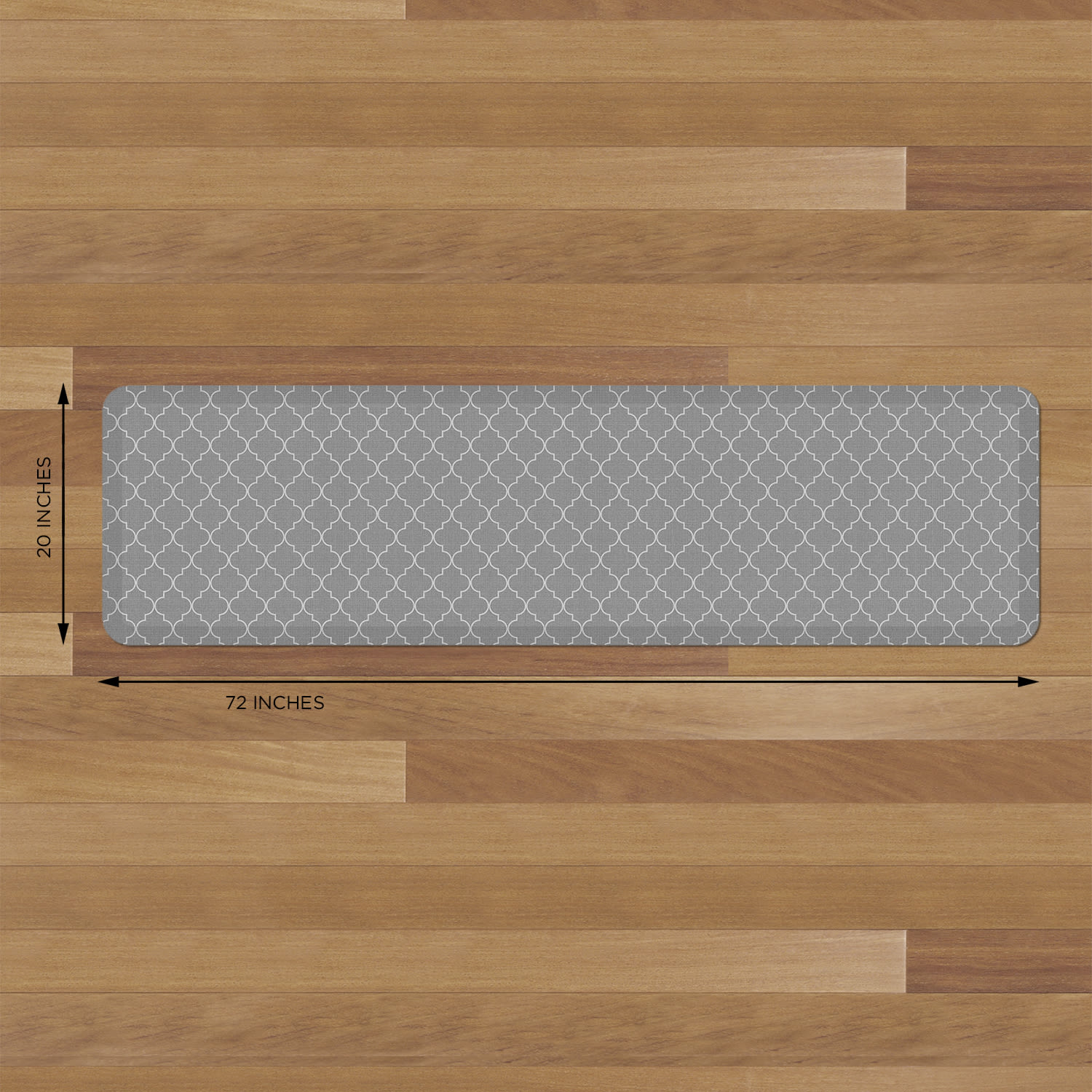 GelPro Designer Comfort Polyurethane Anti-Fatigue Floor Mat For Hard Flooring, 20in x 72in, Trellis Gray - Image 5