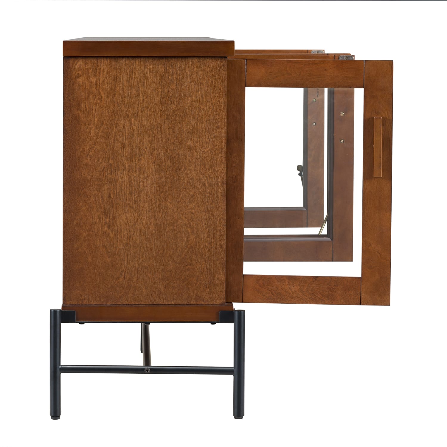 SEI Furniture Chalford TV Console Table, 29inH x 60inW x 15-1/4inD, Whiskey Maple/Aged Black - Image 4
