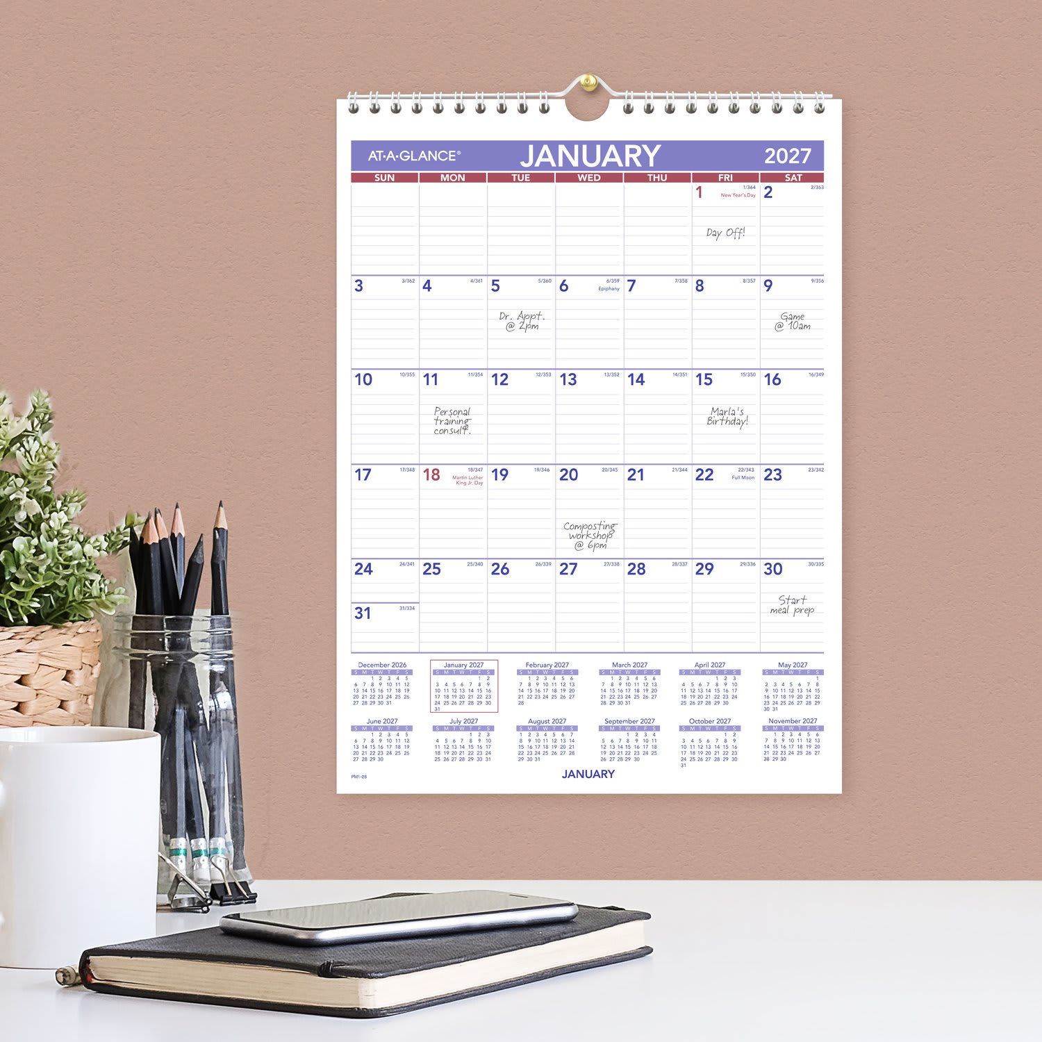 AT-A-GLANCE 2027 Monthly Wall Calendar, Small, 8in x 11in - Image 4
