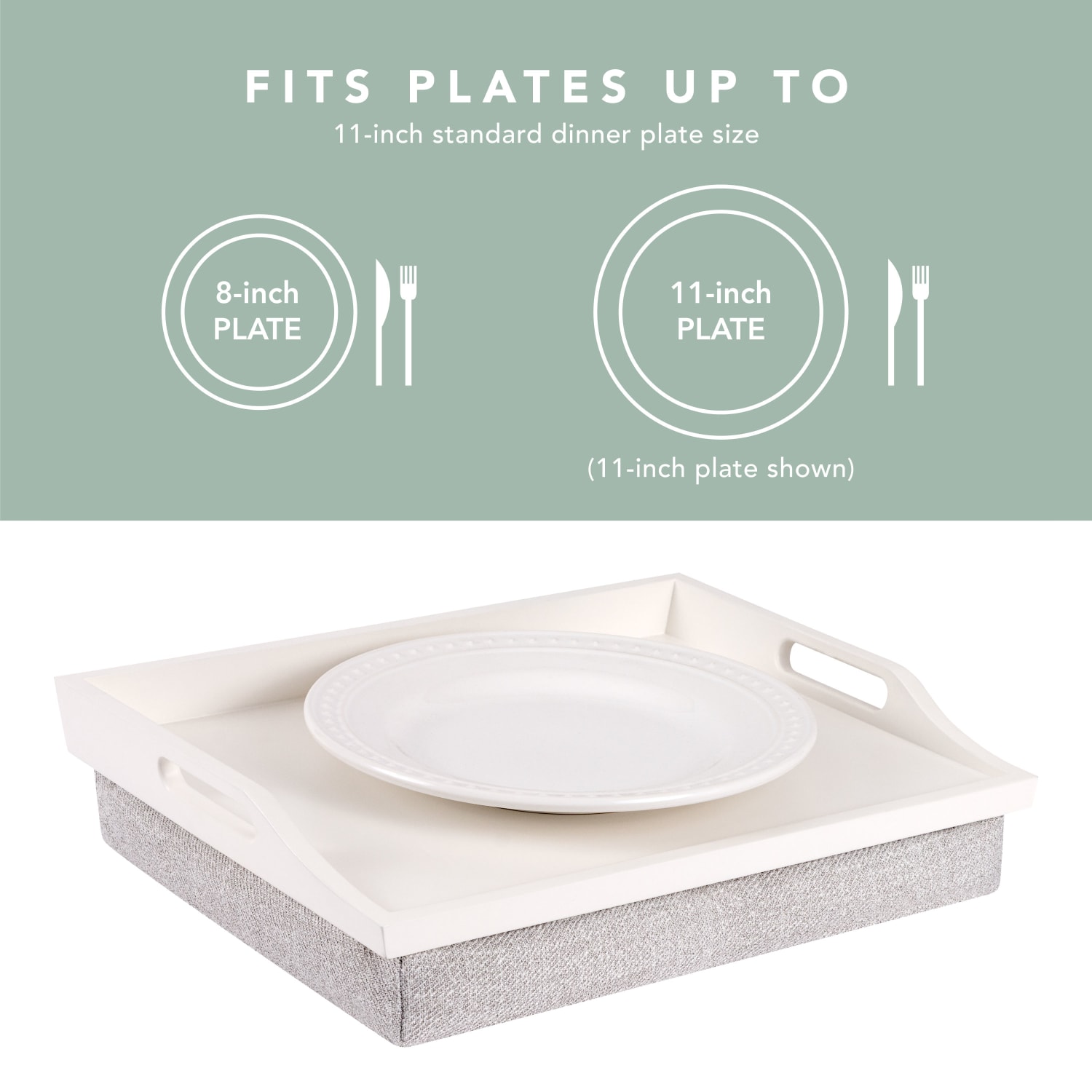 Rossie Home Lap Tray With Pillow Basket Set, 4-1/8inH x 17-1/2inW x 4-1/8inD, Soft White, Set Of 2 Lap Trays - Image 4