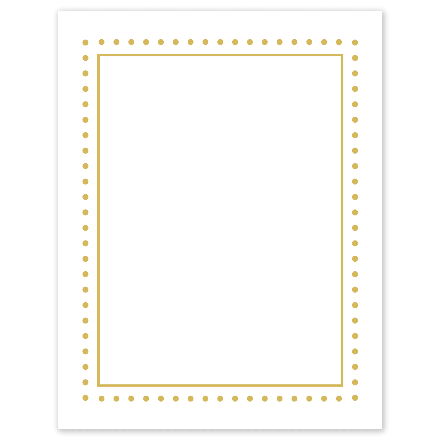 Avery Printable Cards, 8-1/2in x 11in, Matte White With Preprinted Gold Dot Border, Pack Of 10