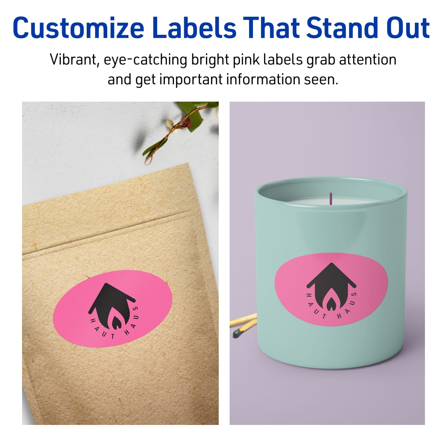 Avery Print-To-The-Edge Labels With Sure Feed Technology And Easy Peel, 94056-BPP80, Oval, 2in x 3-1/3in, Matte Bright Pink, Pack of 640 - Image 4