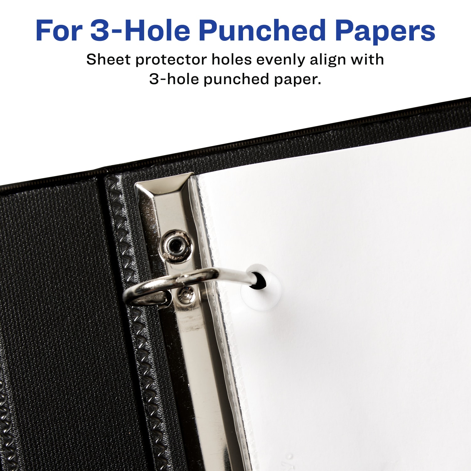 Avery Page-Size Sheet Protectors For 3-Hole Punched Sheets, Heavyweight, Clear, Box Of 50 - Image 3
