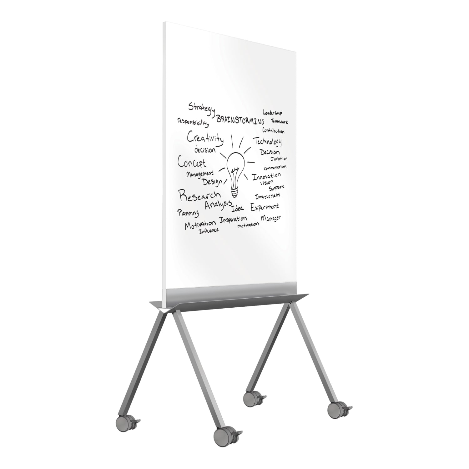 Ghent Roam Rolling Non-Magnetic Dry-Erase Whiteboard, 36in x 45in, Aluminum Frame With Satin Finish - Image 4