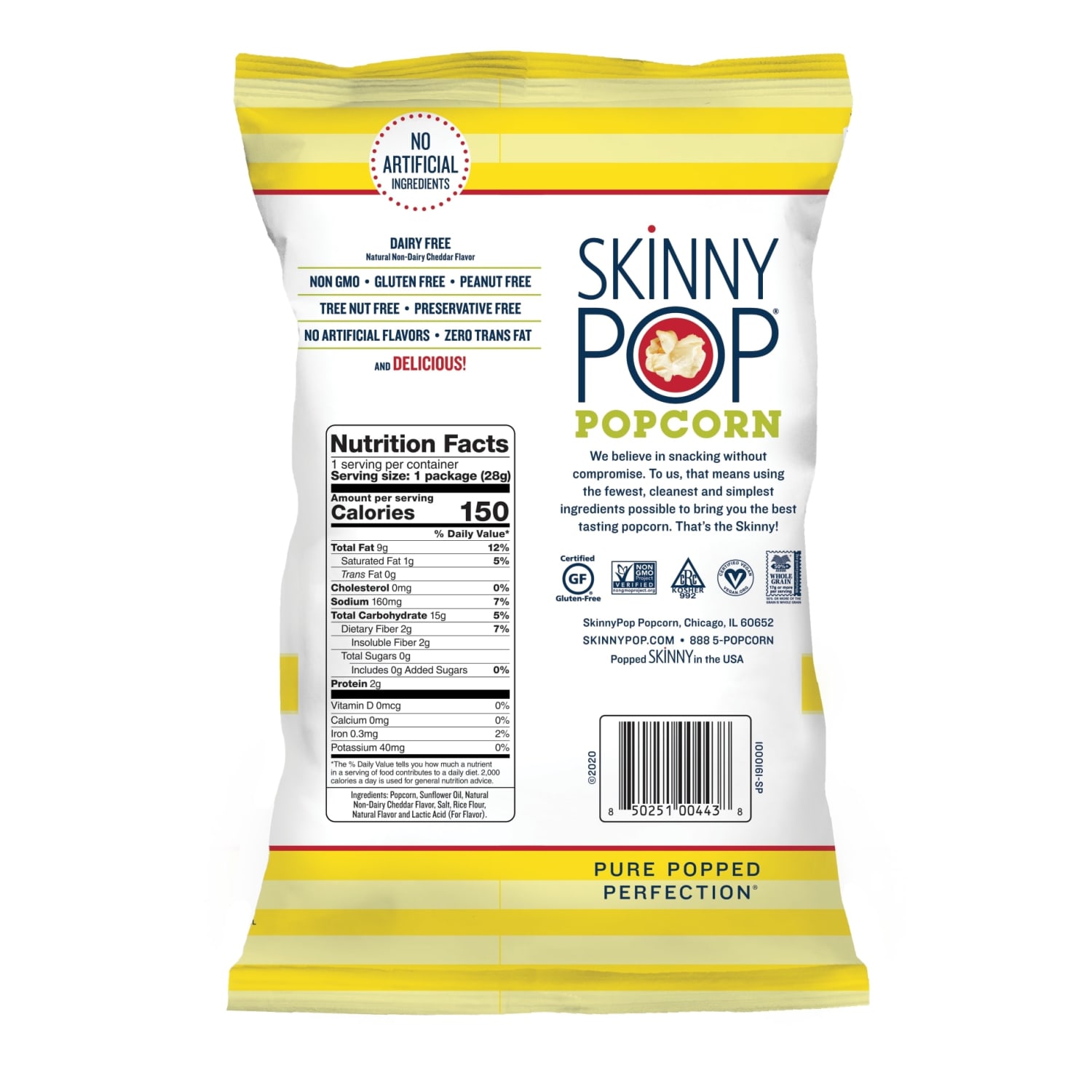 Skinny Pop White Cheddar Popcorn, 1 Oz, Carton Of 12 Bags - Image 3