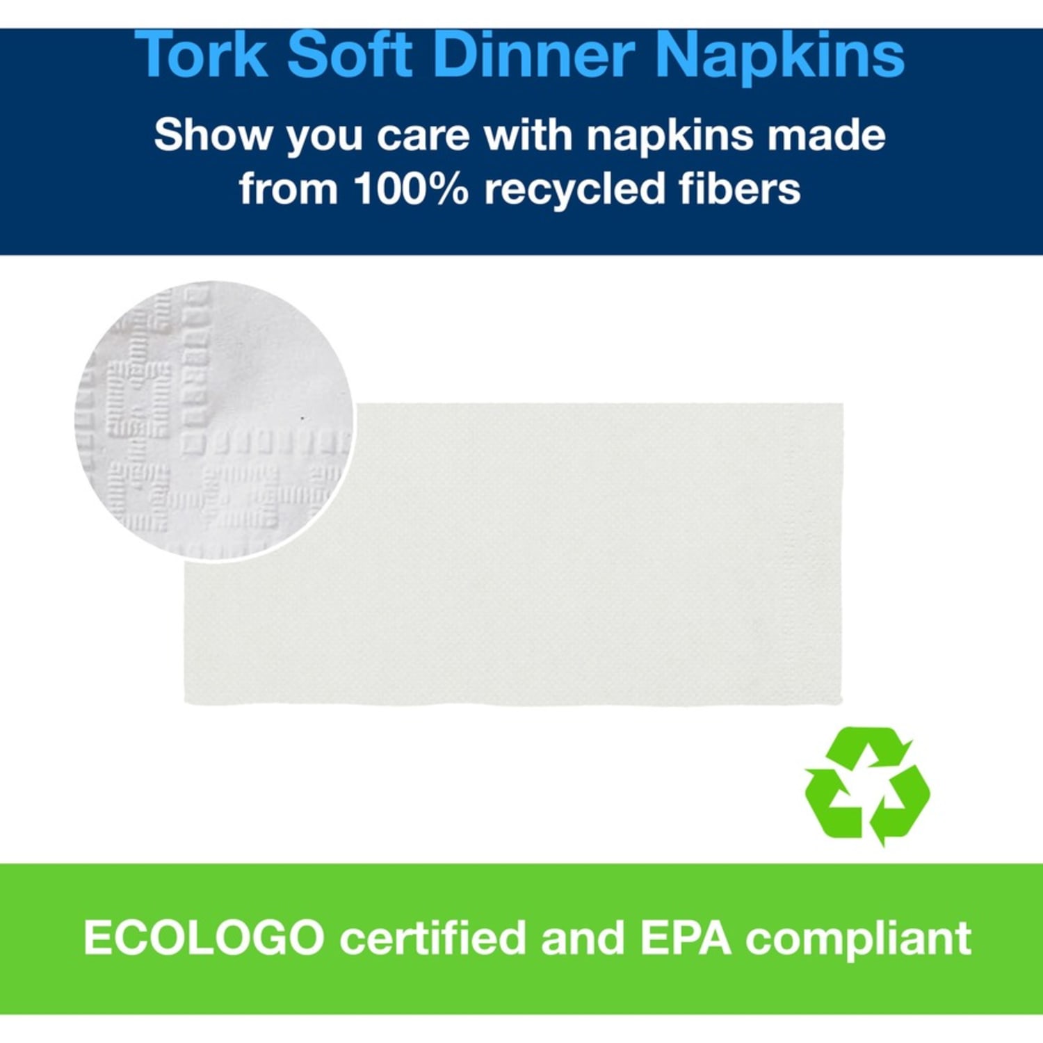 TORK White Soft Dinner Napkin - 1/8 Fold - 2 Ply - Tall Fold - 16.75in Width x 15in Length - White - 100 Pack - 28 / Carton - Image 6