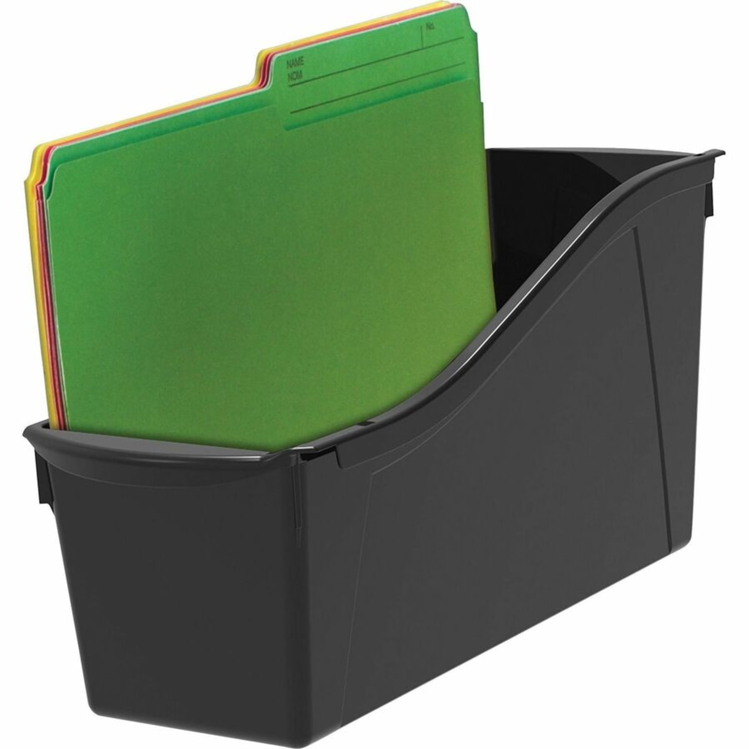 Storex Book Bin Set, Medium Size, Black, Carton Of 6 - Image 5