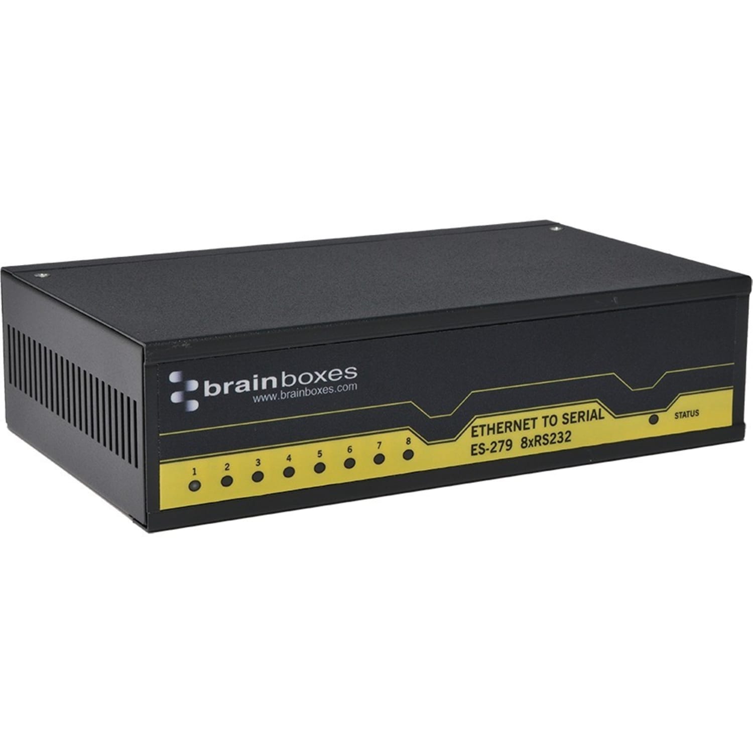 Brainboxes 8 Port RS232 Ethernet to Serial Adapter - DIN Rail Mountable, Wall-mountable - TAA Compliant - Image 3