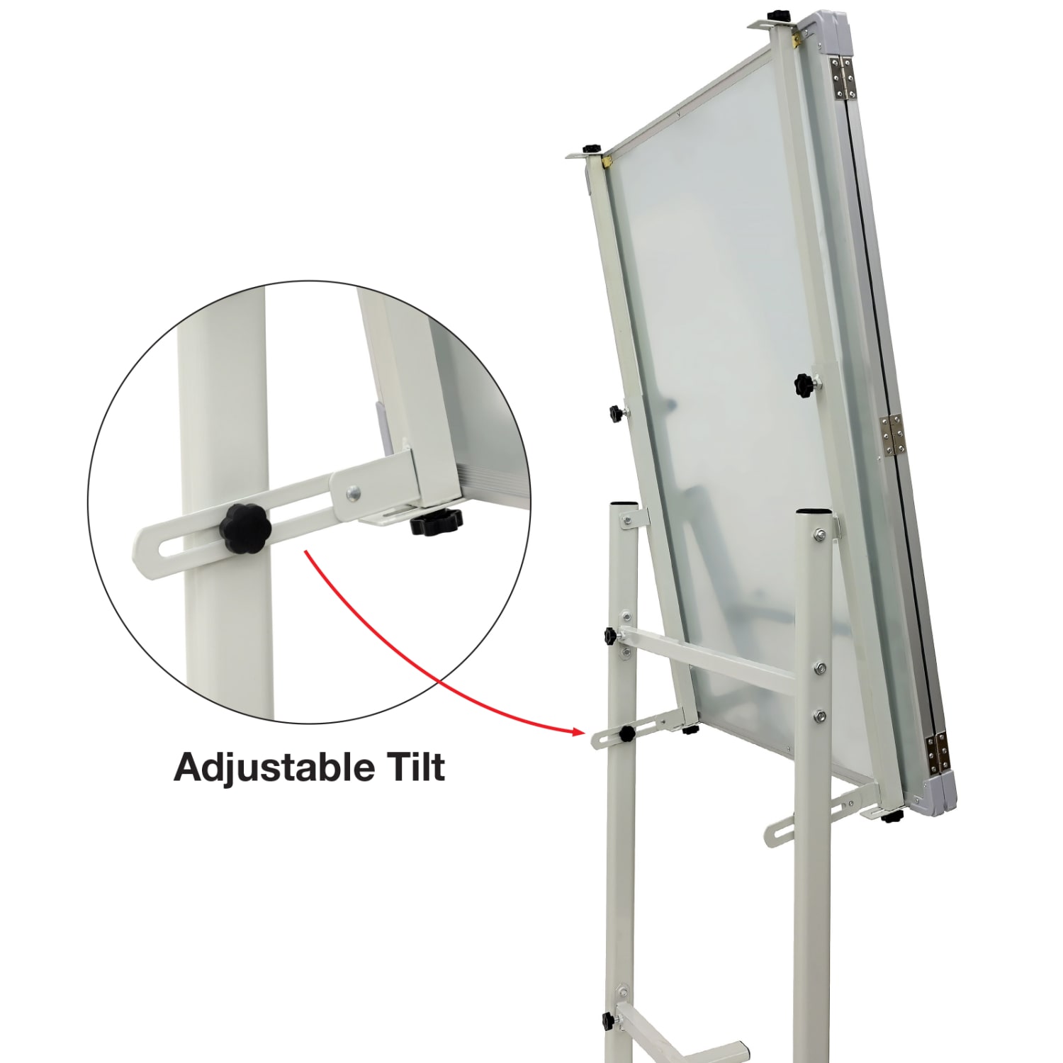 Excello Global Products Magnetic Dry-Erase Mobile Folding Whiteboard, 40in x 60in, Silver Aluminum Frame - Image 6