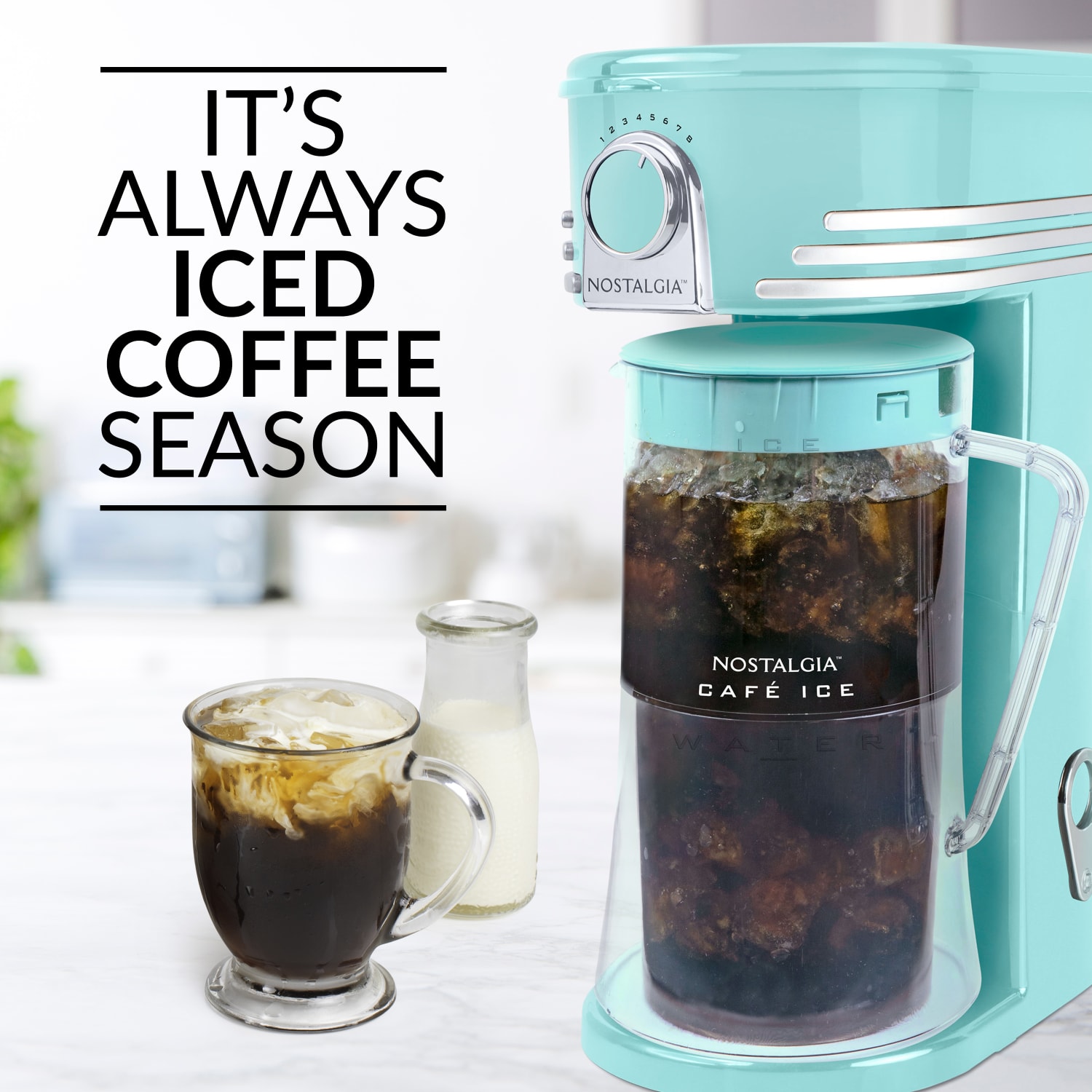 Nostalgia Electrics Ice Brew 12-Cup Tea And Coffee Maker, Aqua - Image 6