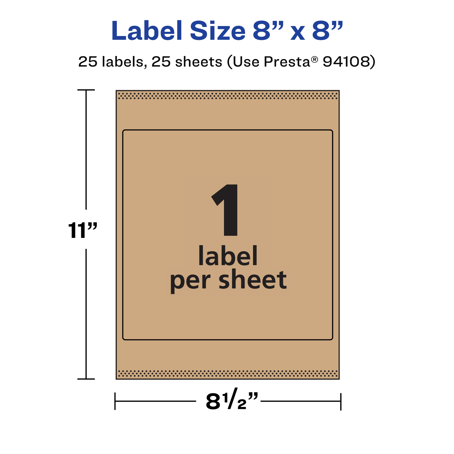 Avery Kraft Permanent Labels With Sure Feed, 94108-KMP25, Square, 8in x 8in, Brown, Pack Of 25 - Image 6