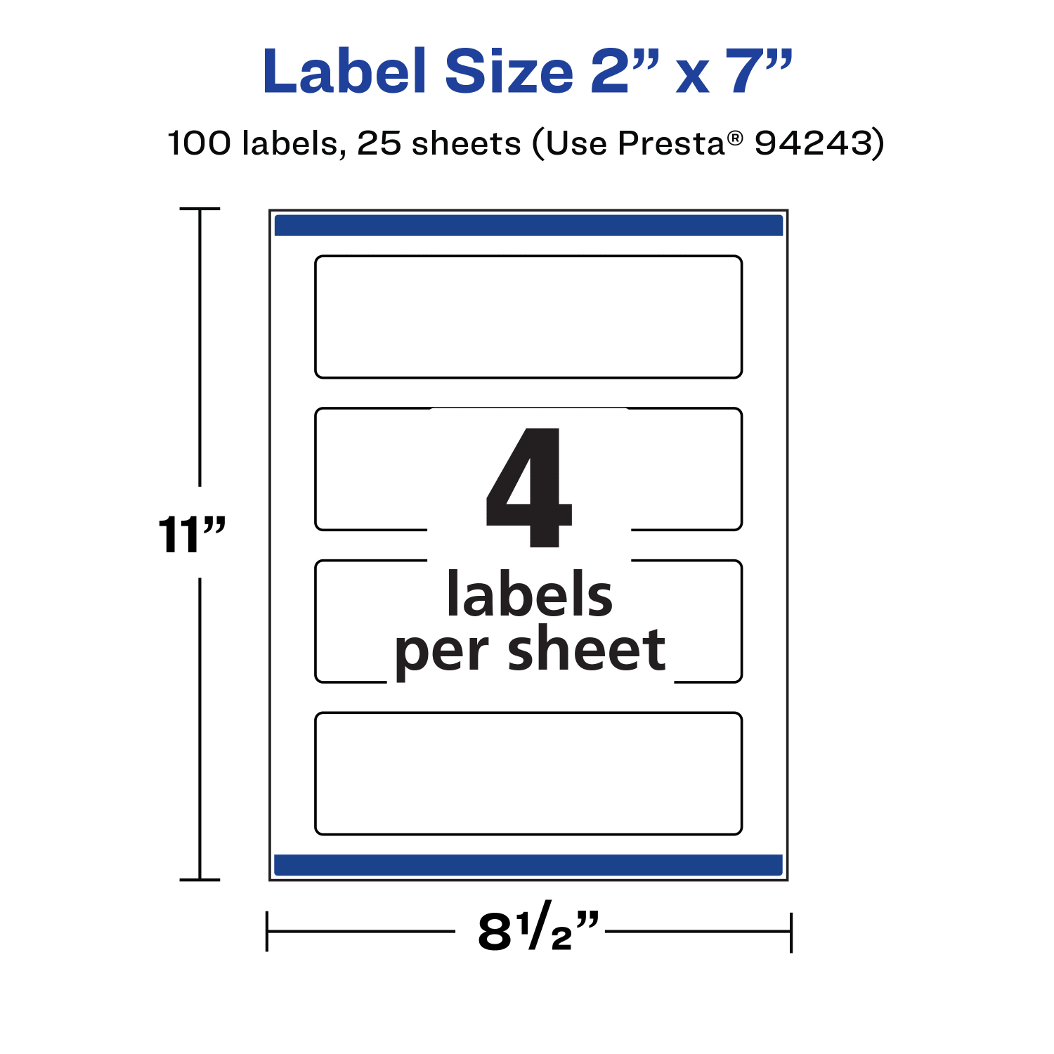 Avery Waterproof Permanent Labels With Sure Feed, 94243-WMF25, Rectangle, 2in x 7in, White, Pack Of 100 - Image 6