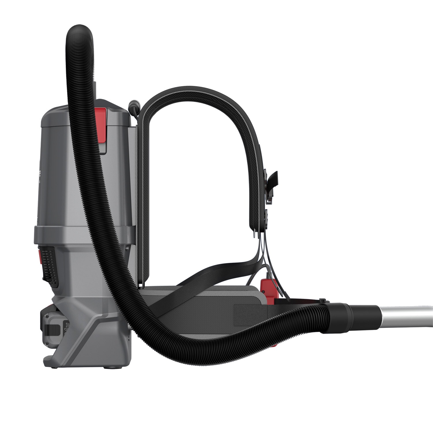 Sanitaire TRANSPORT Cordless Backpack Vacuum, Gray/Red/Black - Image 3