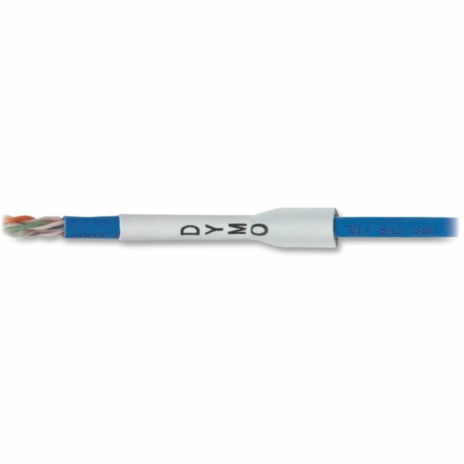 Dymo White Heat Shrink Tube - 15/32in Width x 59 1/16in Length - Thermal Transfer - White, Black - Vinyl - 1 Each - Image 4